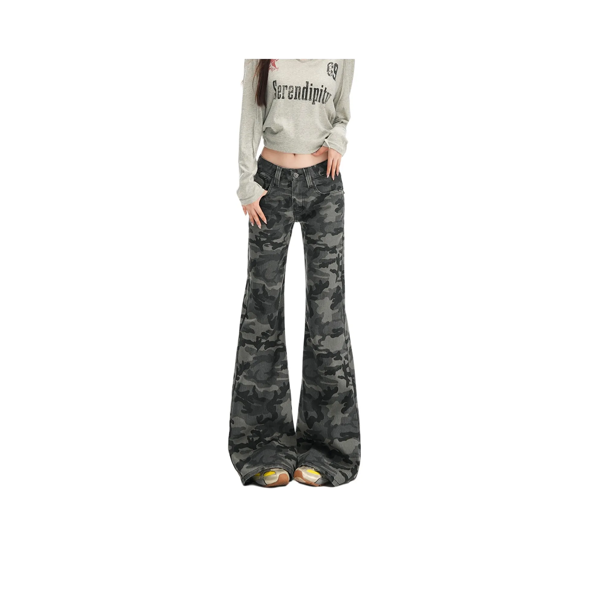 UPXIW Камуфляж Женские Джинсы