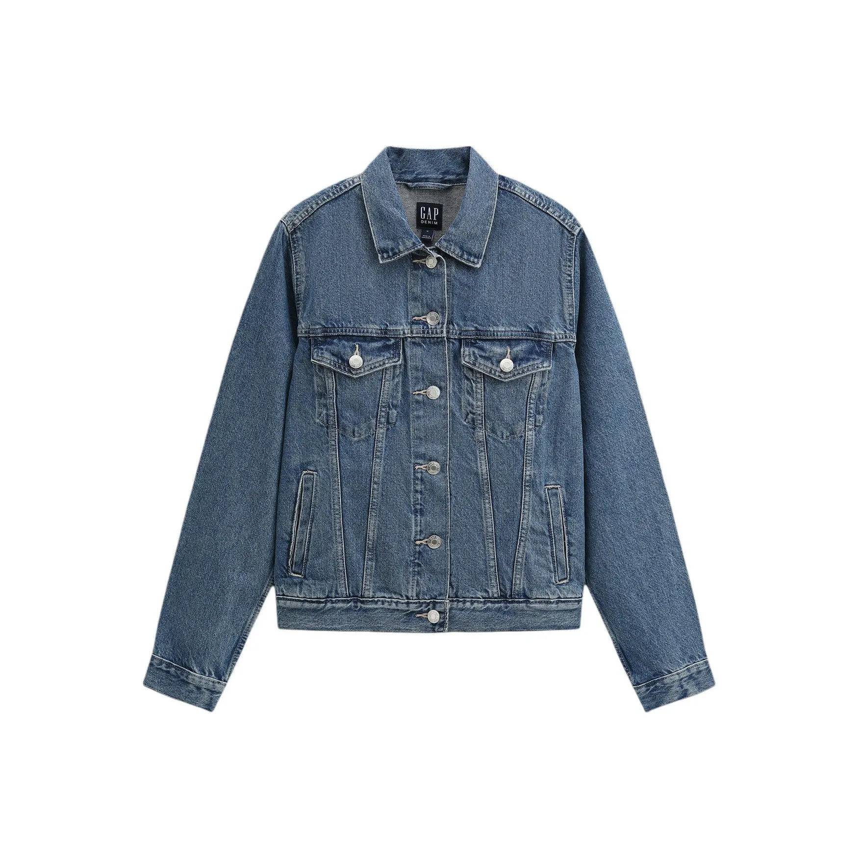 GAP совместный бренд Средняя стирка Женские джинсовые куртки