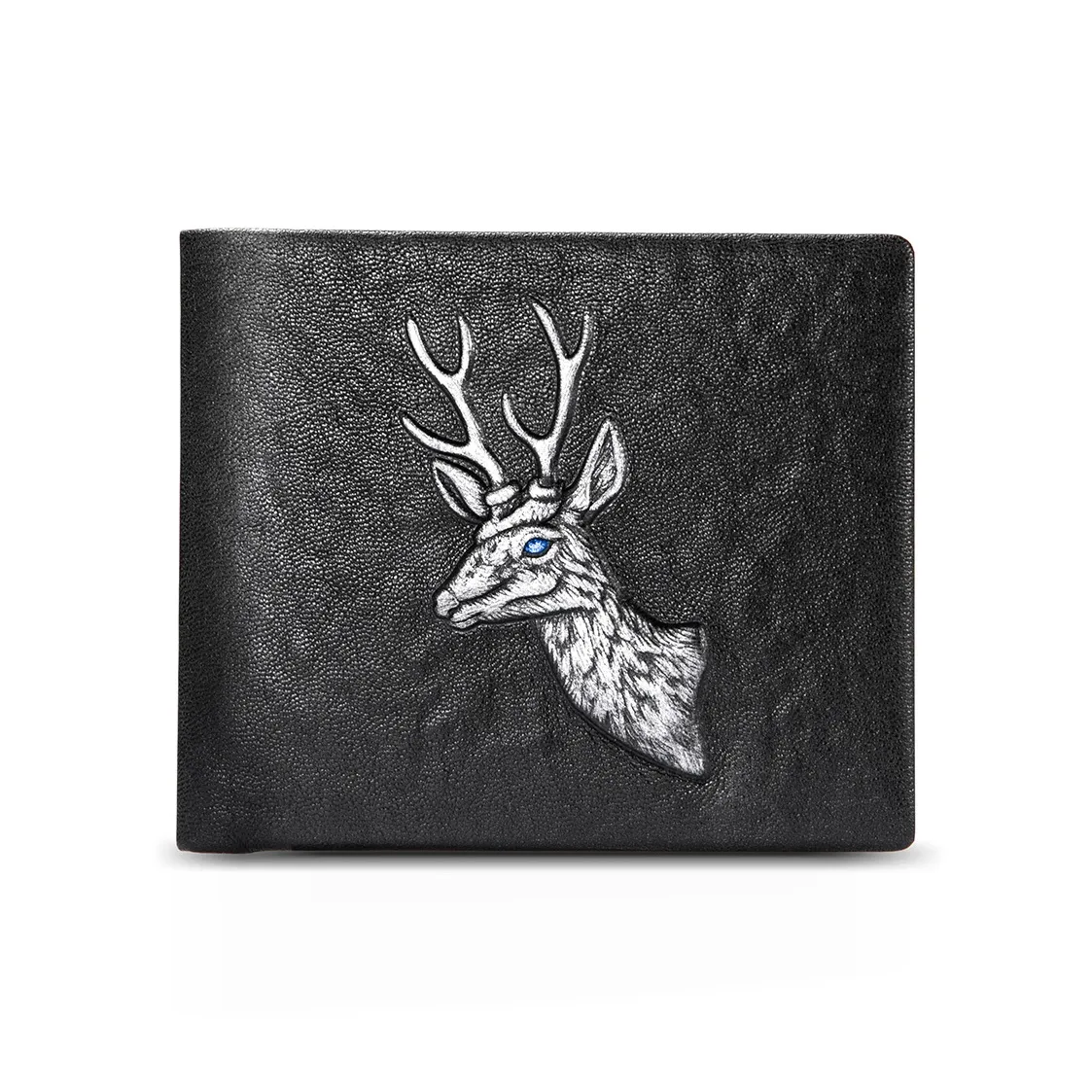 BISON DENIM Растительное дубленое кожа кошелек стандартный мужской черный