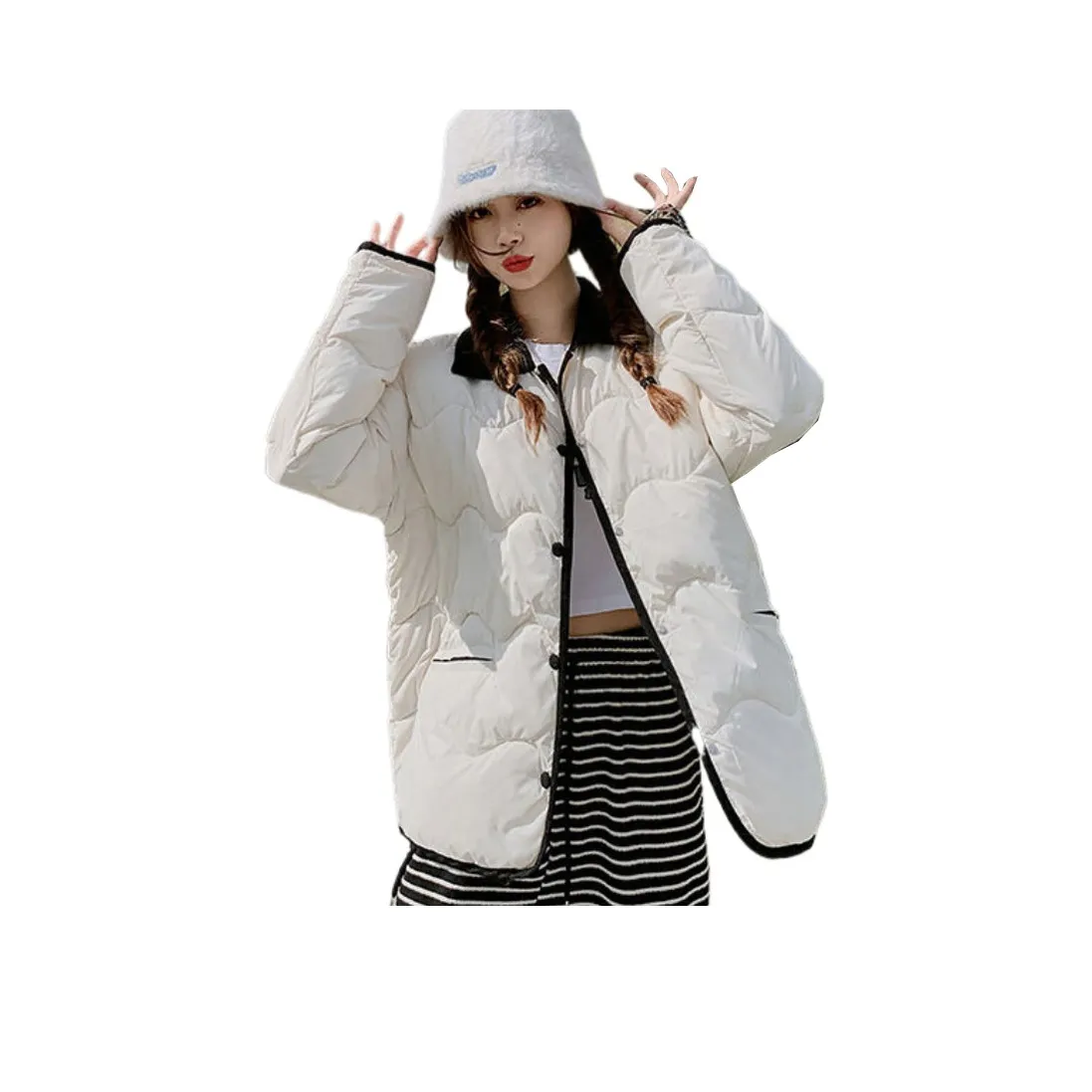 Lan Miao Экрю Женские пуховики