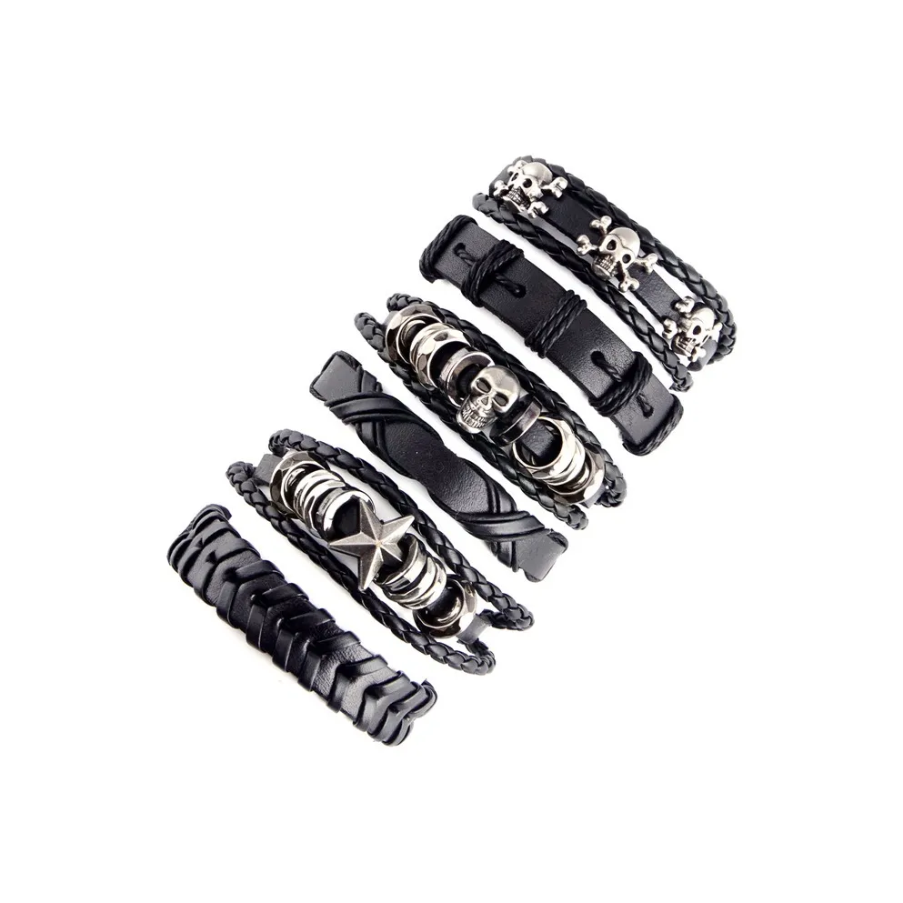 CHRROTA Кожаный шнур Браслеты Мужской