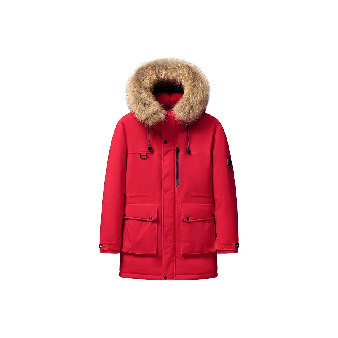 COMBO Зимний Утолщенный Тепловой Гусиный пух Пальто SABLE Меховой воротник С капюшоном MID Длина Пуховик Мужской