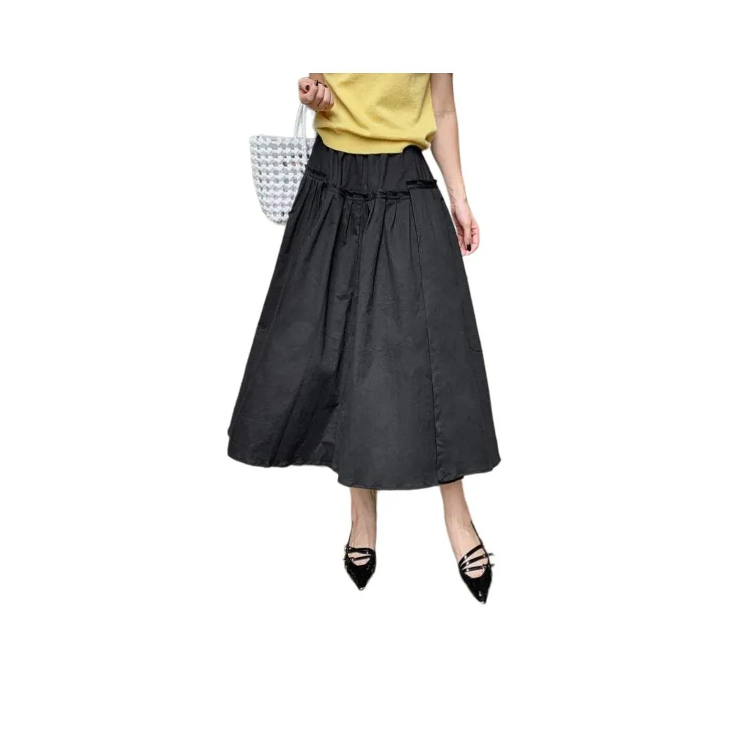 NANING9 Повседневная длинная юбка женская