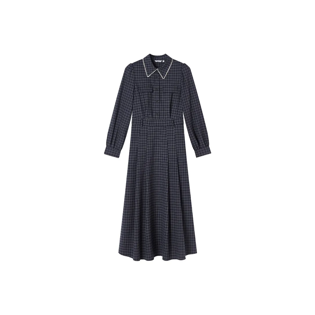 XIANGYING Длинное платье с длинными рукавами женское