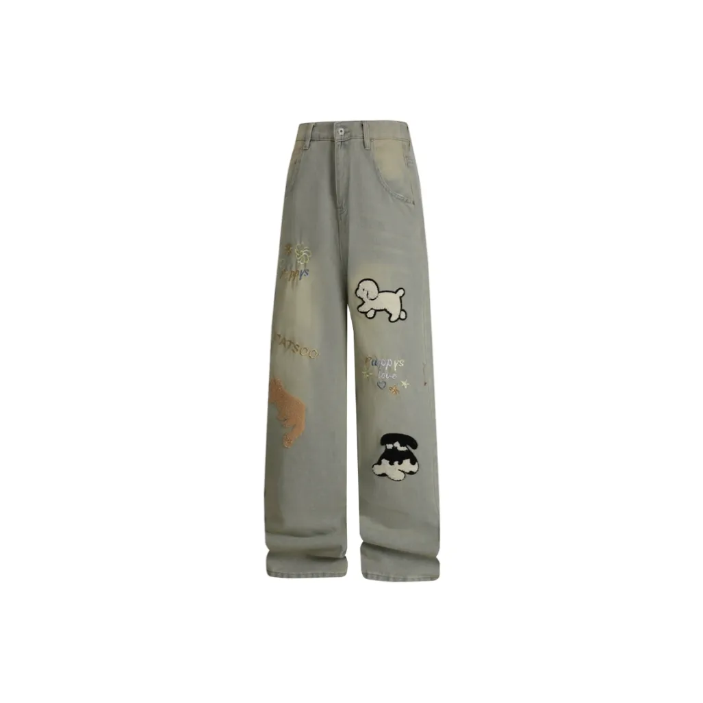 CAT'S PAW Желтый Грязь Унисекс Джинсы