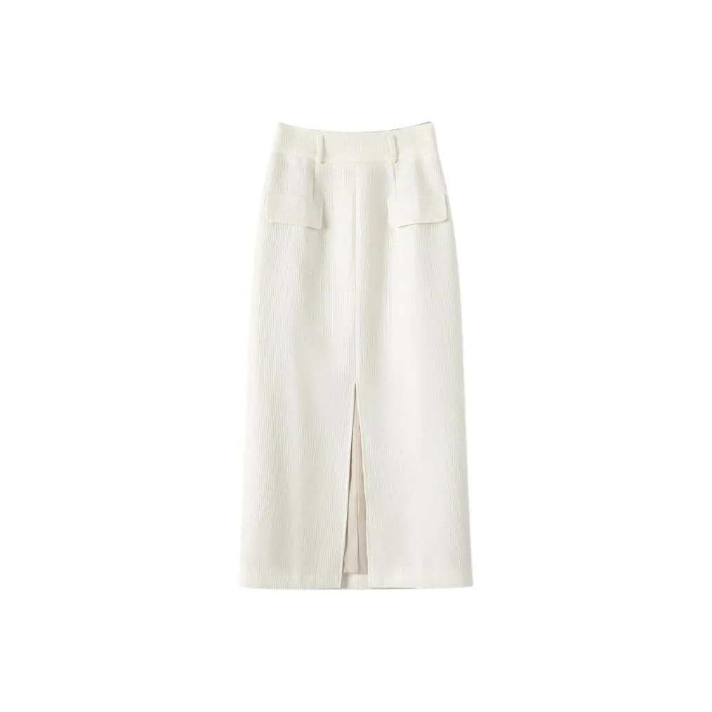 Late White Повседневный Длинный Юбка Женские