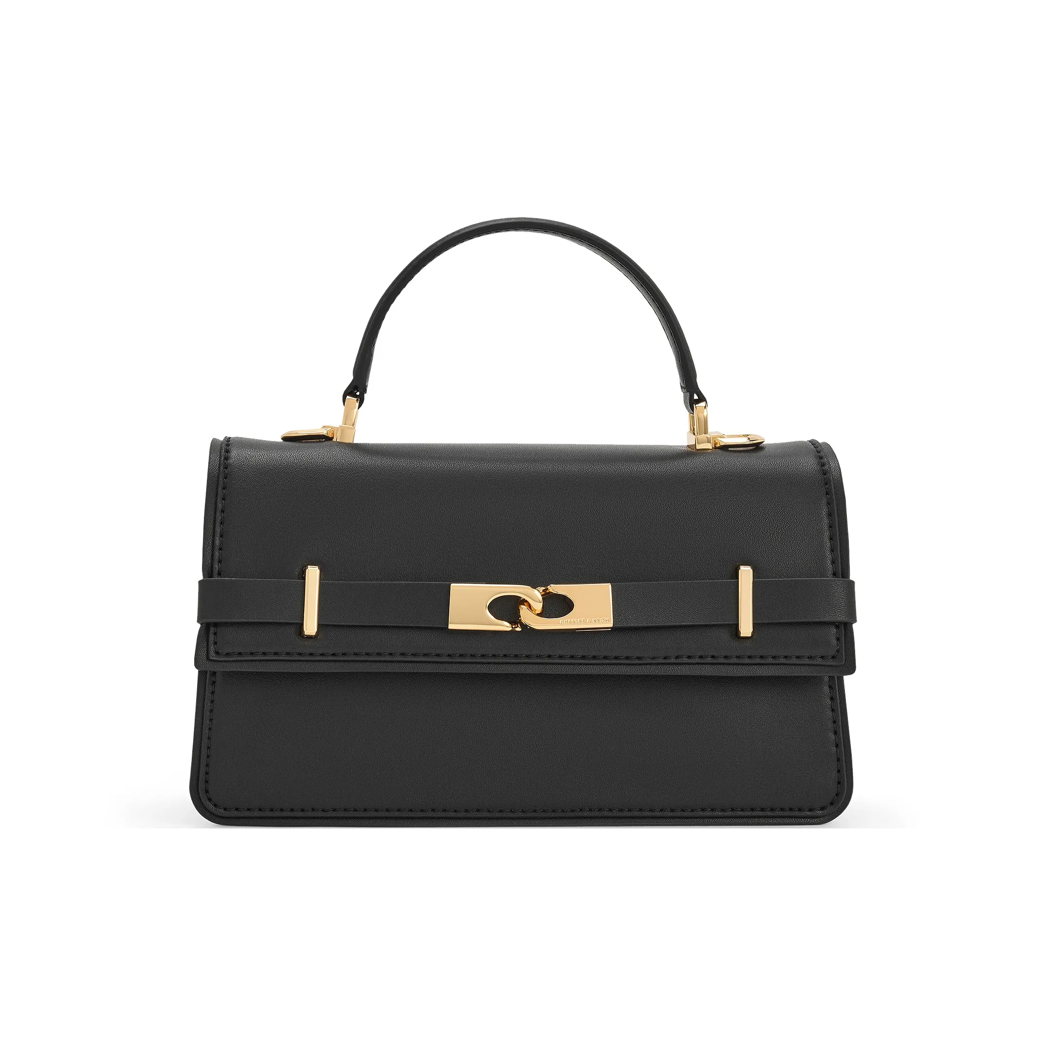 CHARLES KEITH ПУ (полиуретан) Сумка через плечо Маленькая женская сумка Кремово-молочный белый черный