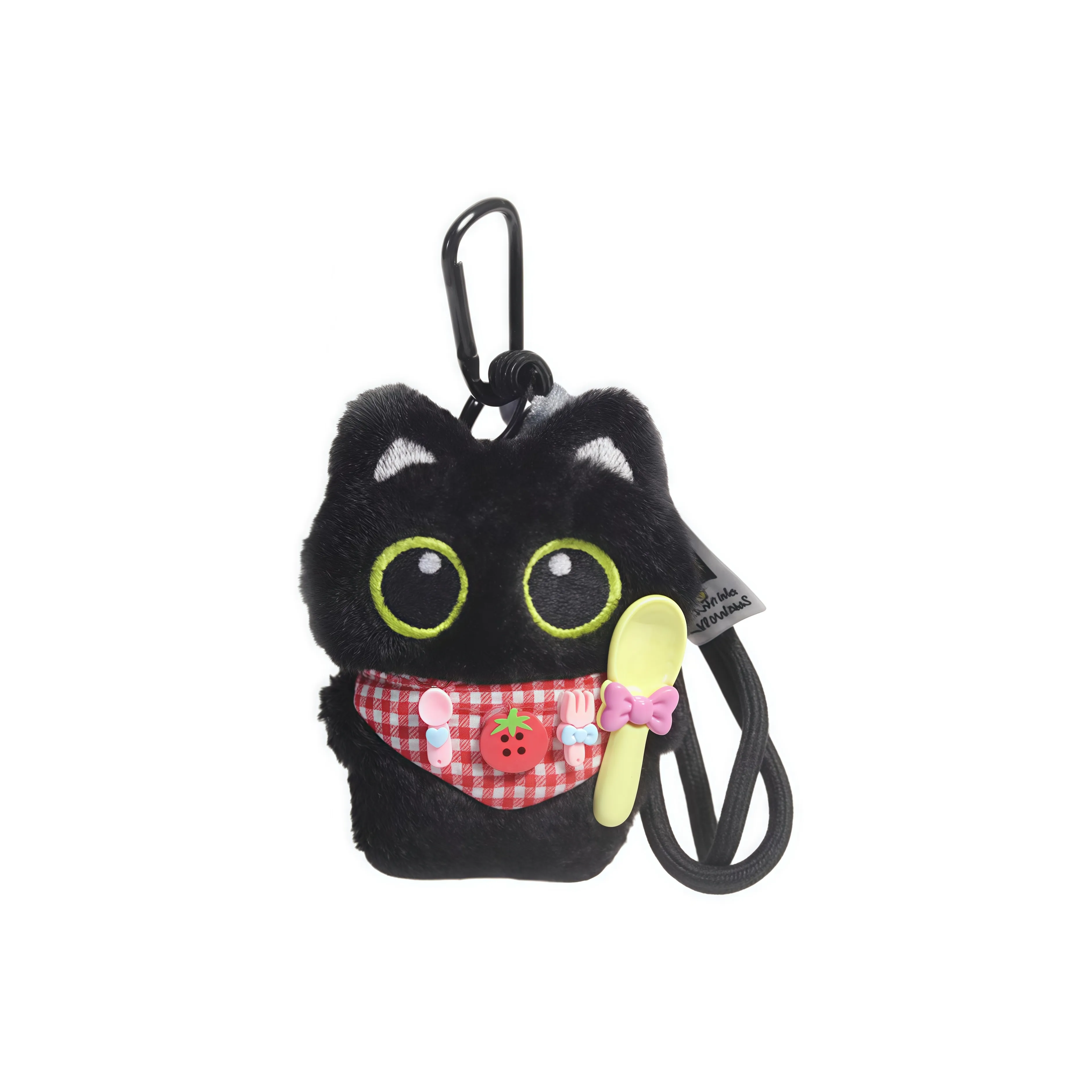 AIQINGCAOZHILIANWANJU Little Черный кот Cute baby Bibs Котенок Плюшевый Брелок 10 см Рекомендуемая высота