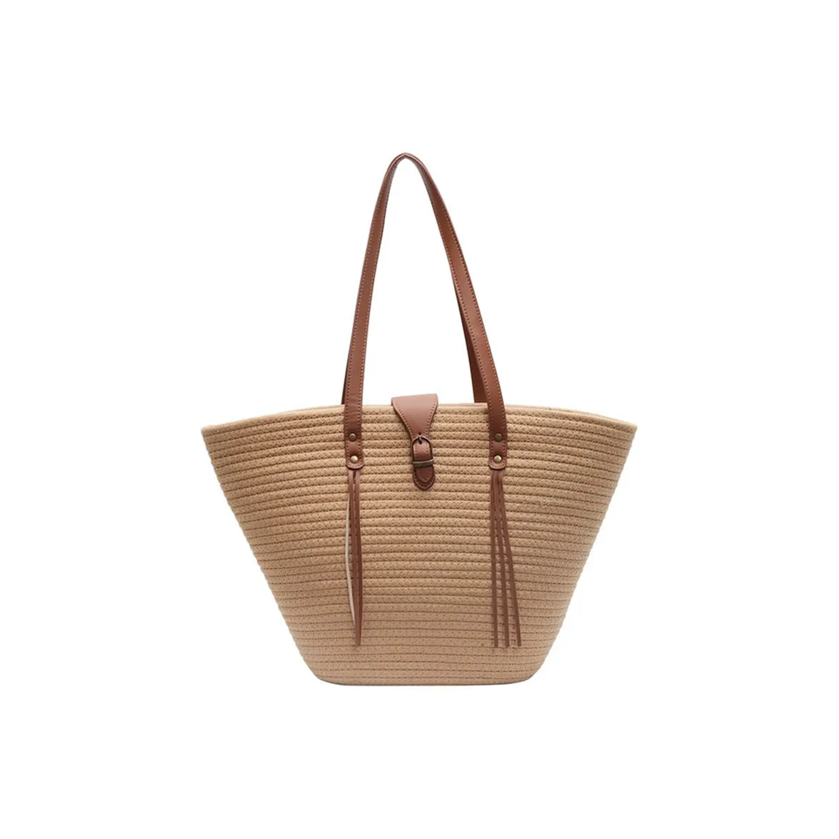 RKM Хлопок Rope Ткани вязаные Seaside Vacation Сумка на плечо Beach Bag Обычный Women's Multicolor