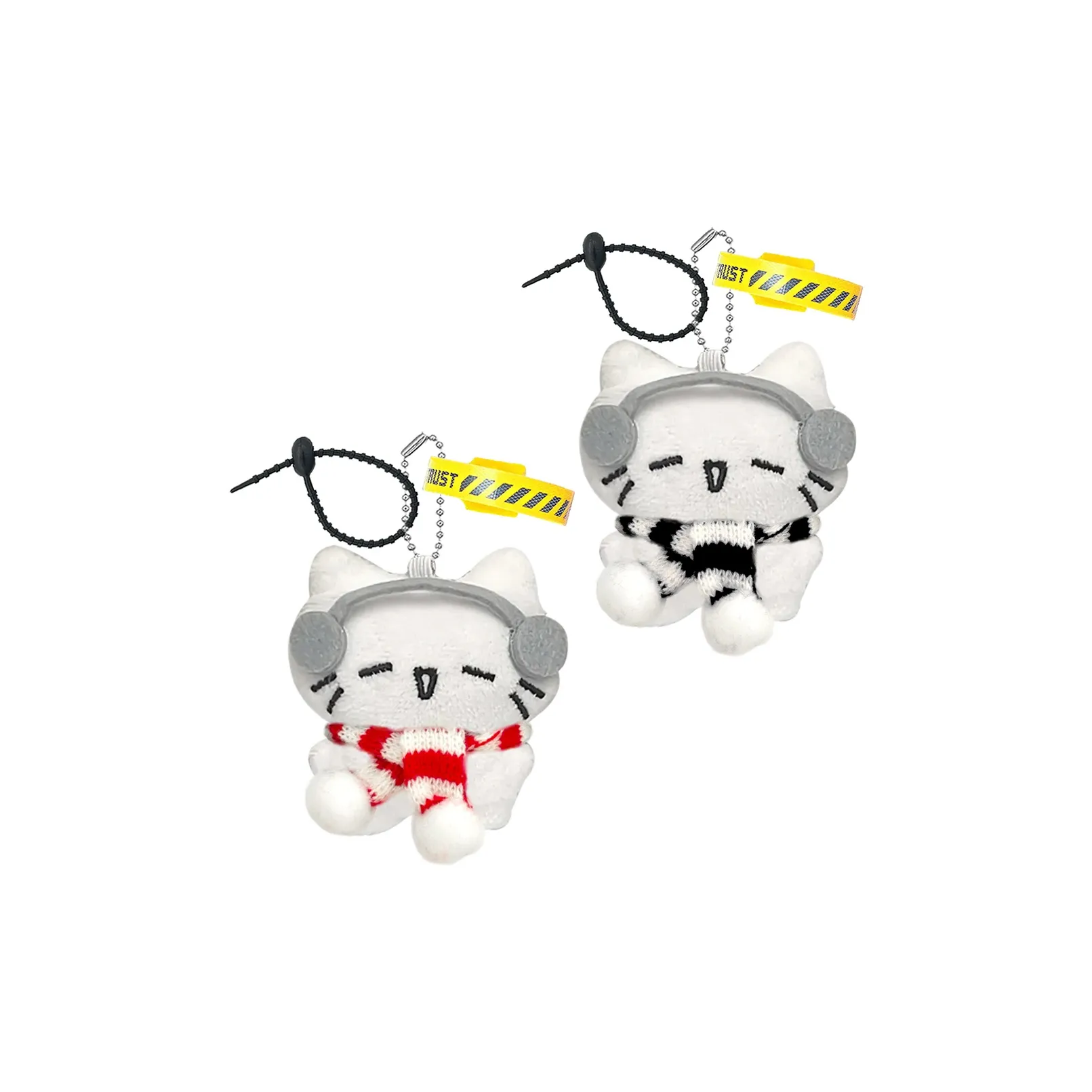 FULUOKANG Милый Шарф Наушники Музыкальный Котенок Плюшевый Брелок 6,5 см Высота