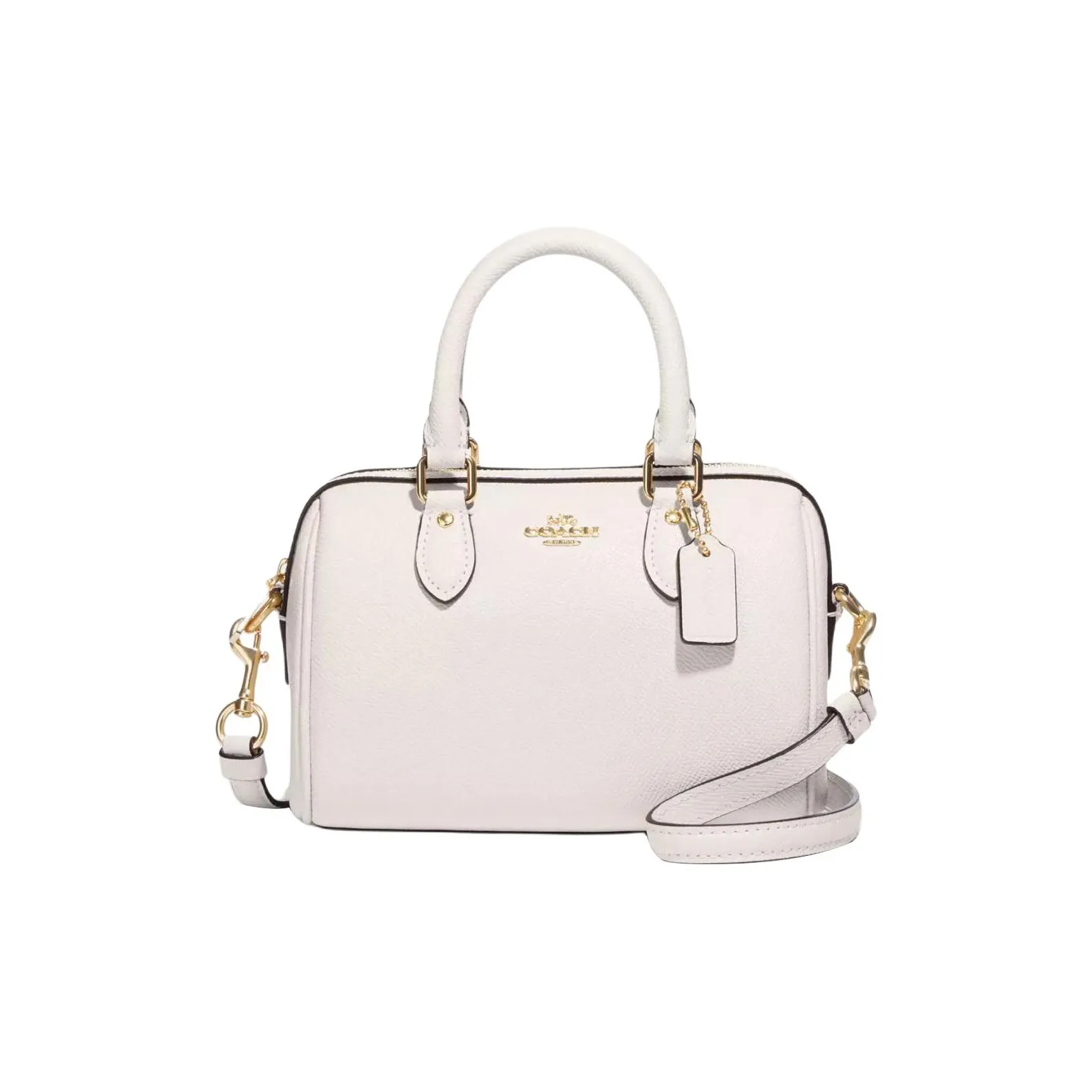 COACH Rowan Переработанная кожа Сумка Сумка через плечо Маленькая Сумка через плечо Женская Белая
