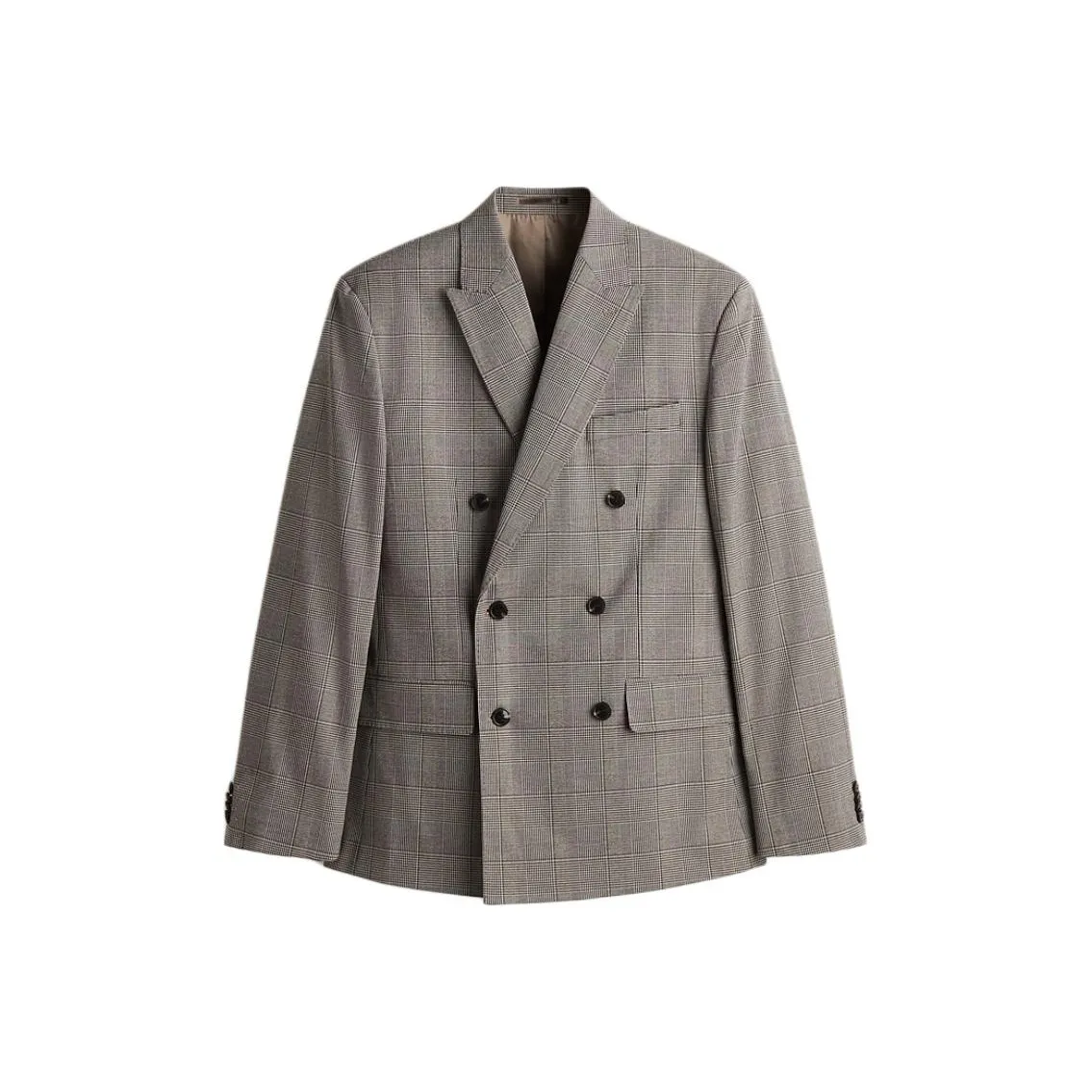 H M Темный бежевый Клетка Мужские Деловые костюмы