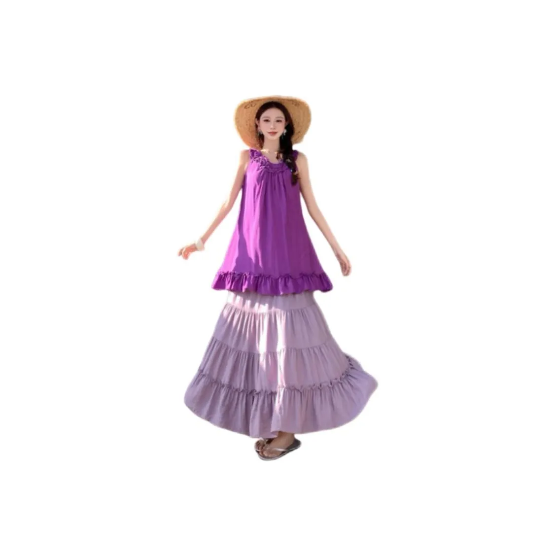 TONYBEAR Фиолетовый Комплект Женская Одежда Короткий Рукав Платья