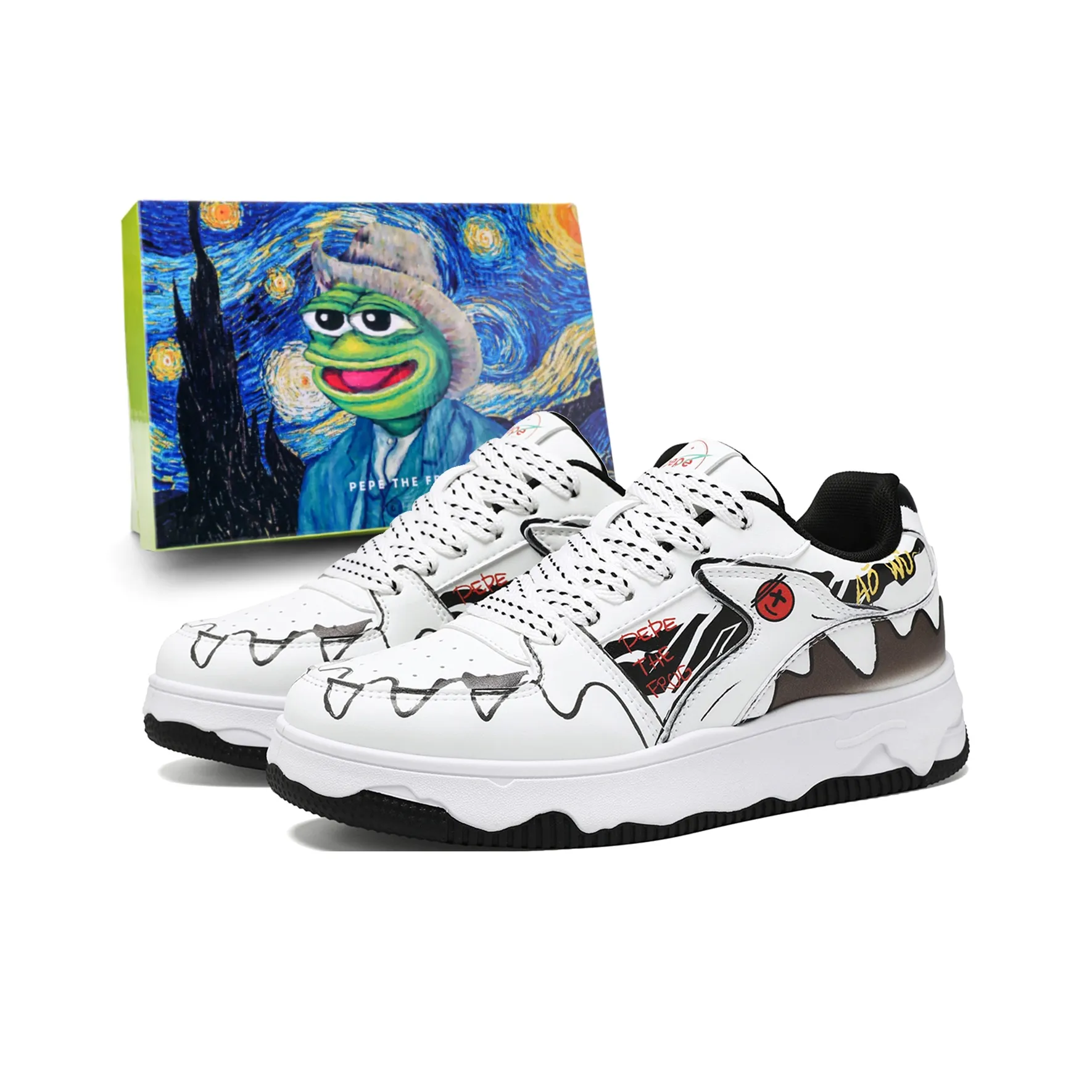 Pepe The Frog Низкие Кроссовки для Скейтбординга Мужские