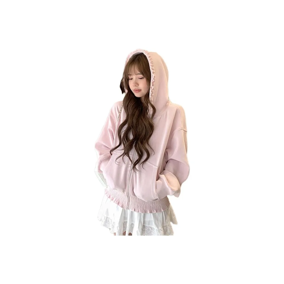 ZVJH Розовый Женский Свитшот