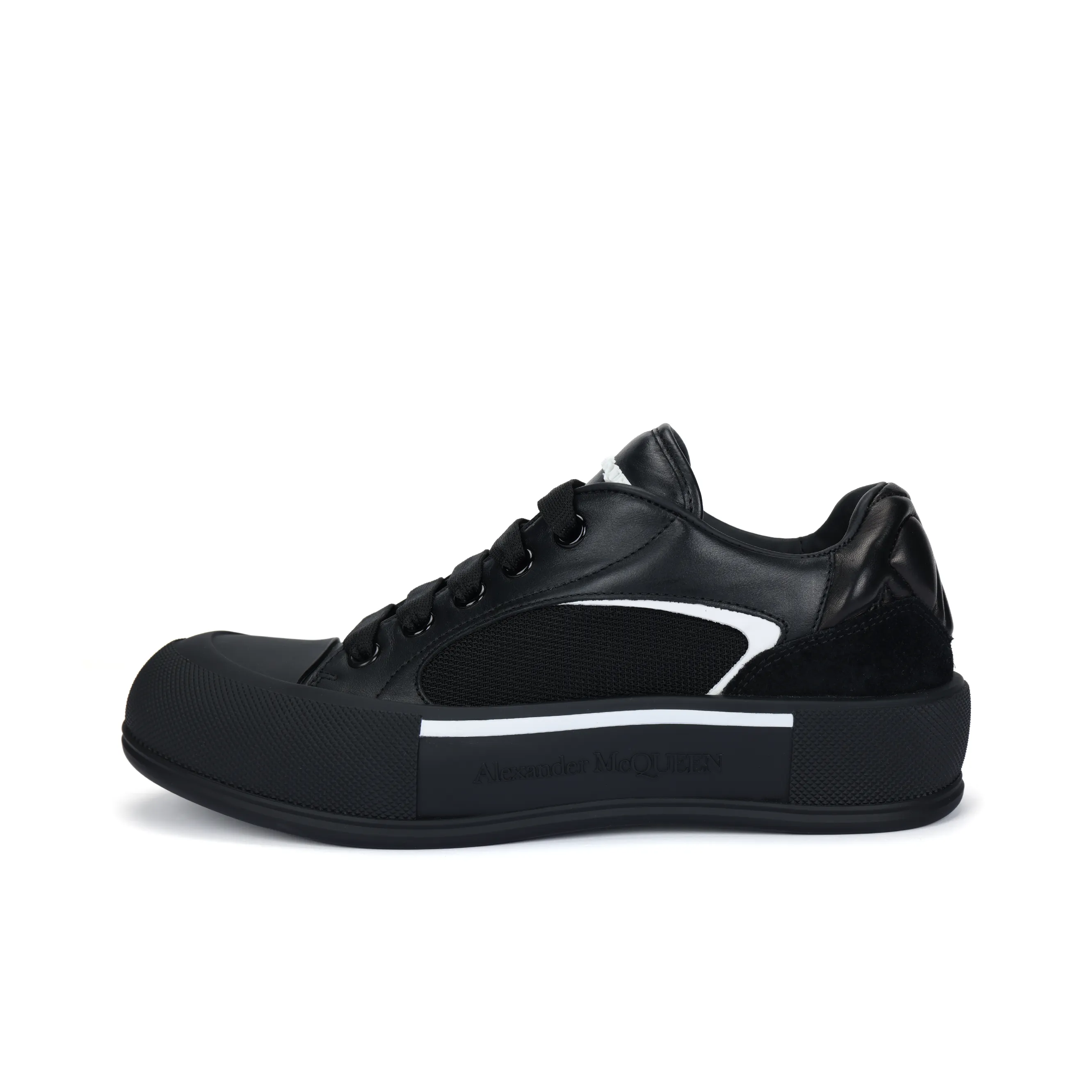 Alexander McQueen Deck Skateboard Shoes Men Low Top Black