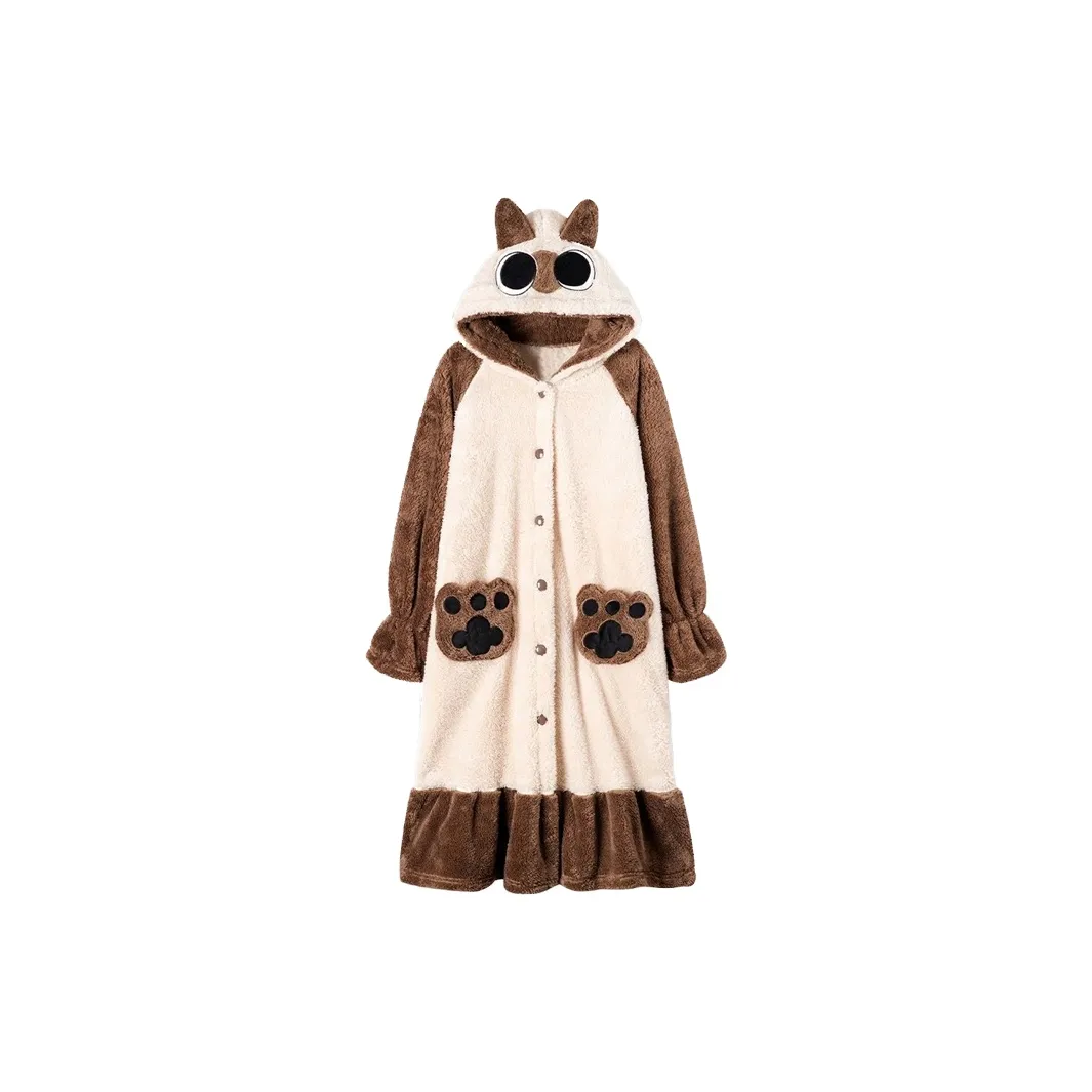 MEIJIAO Бобовый Пюре Без подкладки Халат Женские Банные халаты