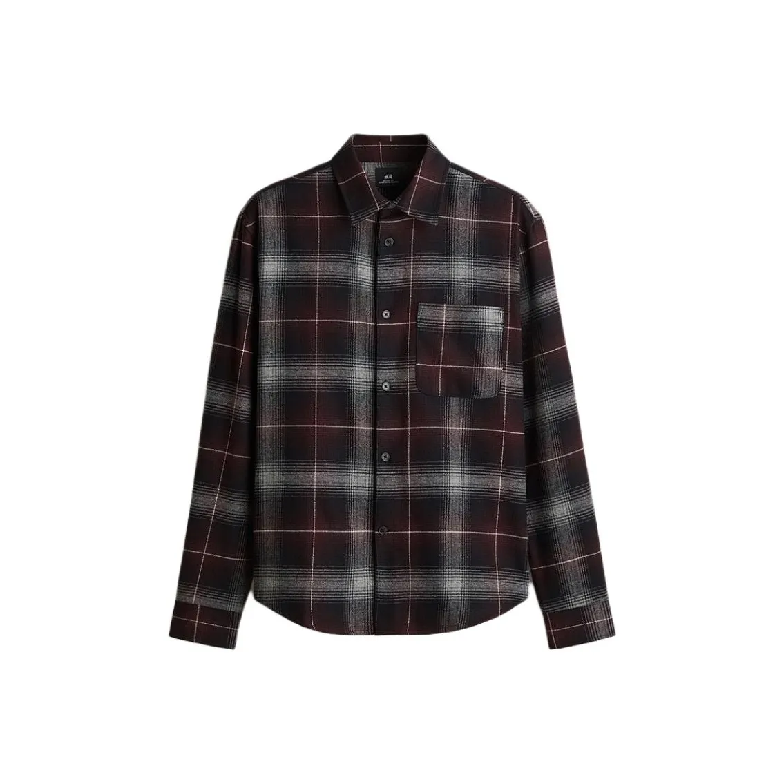 H M Сливовый Клетчатый Мужские Рубашки