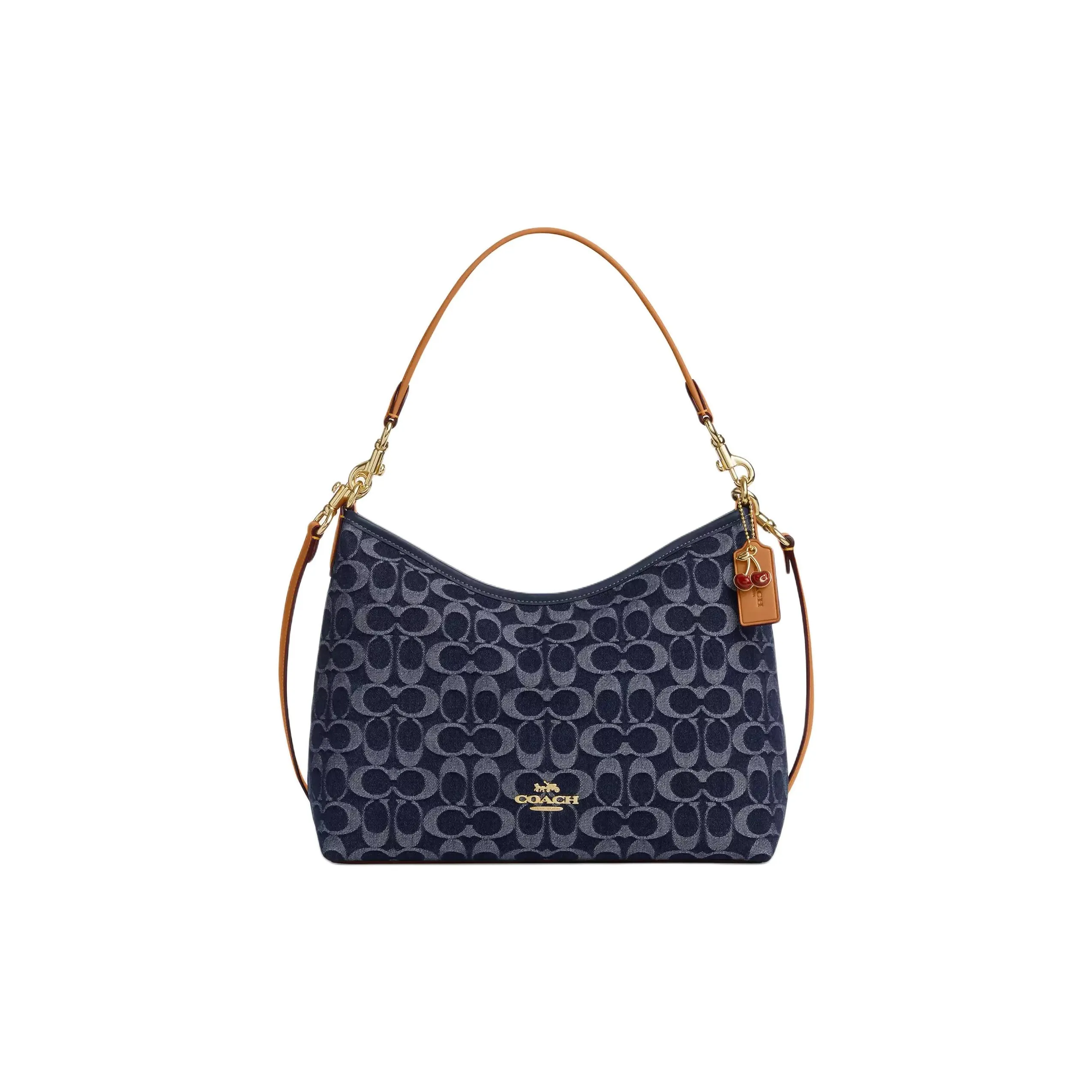 COACH Laurel Ткань Сумка через плечо Большая Женская Джинсовый Синий