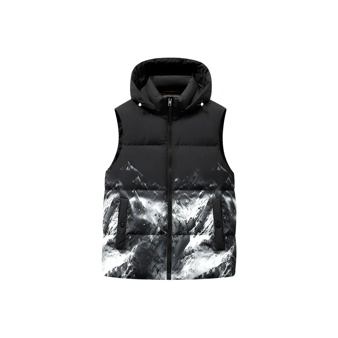 COMBO Plus Size Loose Fit Cropped Hooded Down Vest Men's