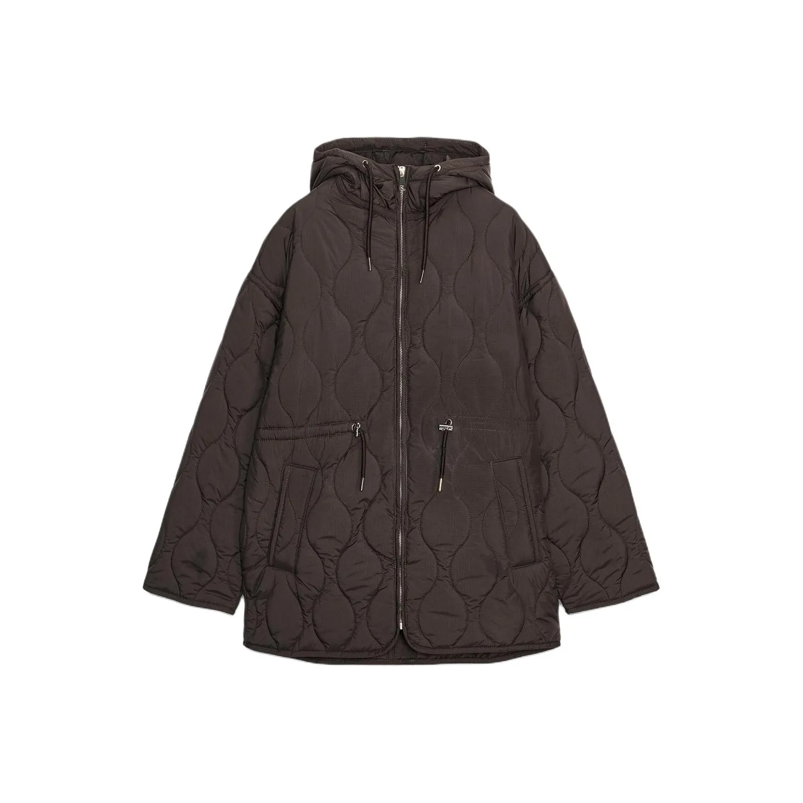 ZARA Светло-коричневый женский пуховик