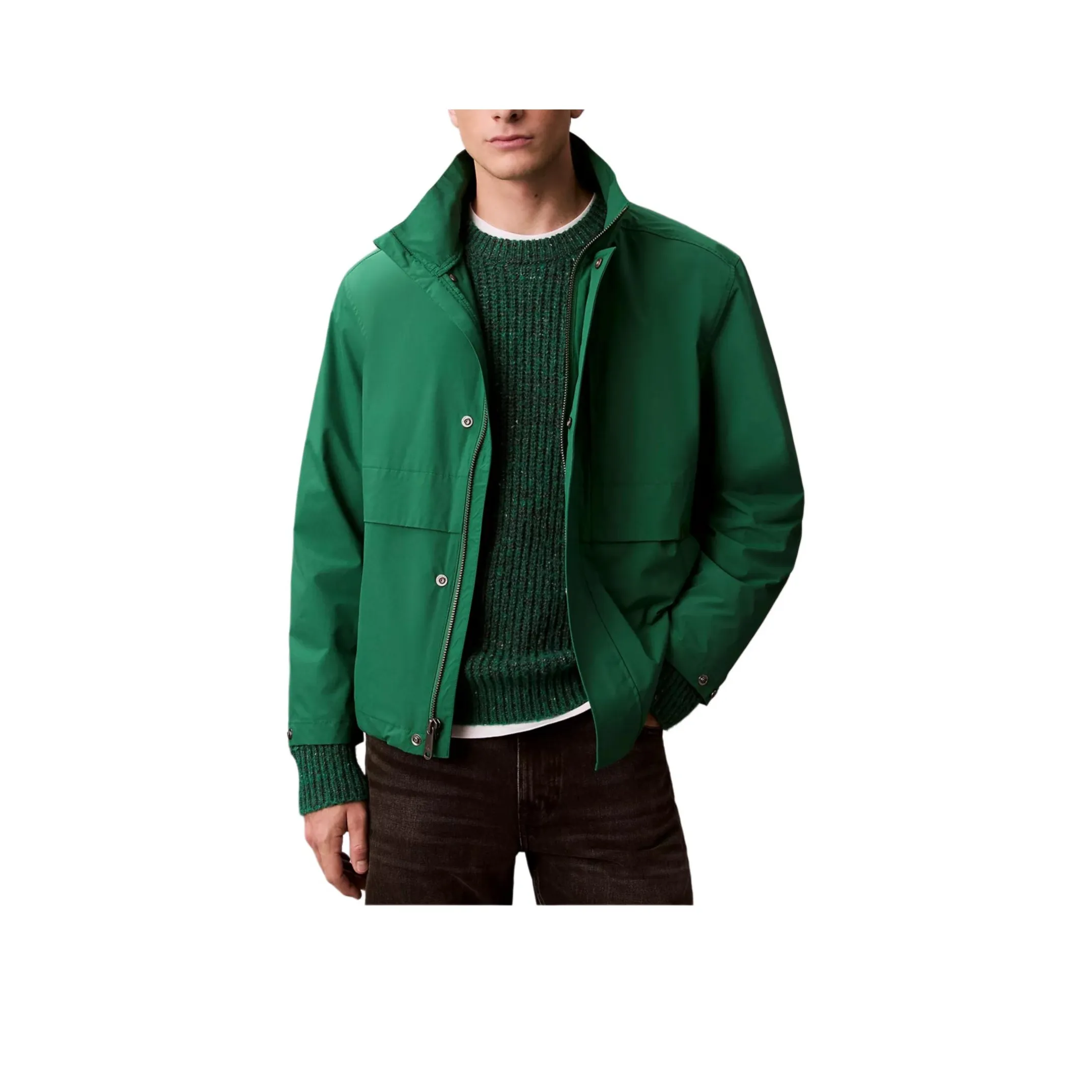 Calvin Klein Мужское пальто изумрудно-зеленого цвета