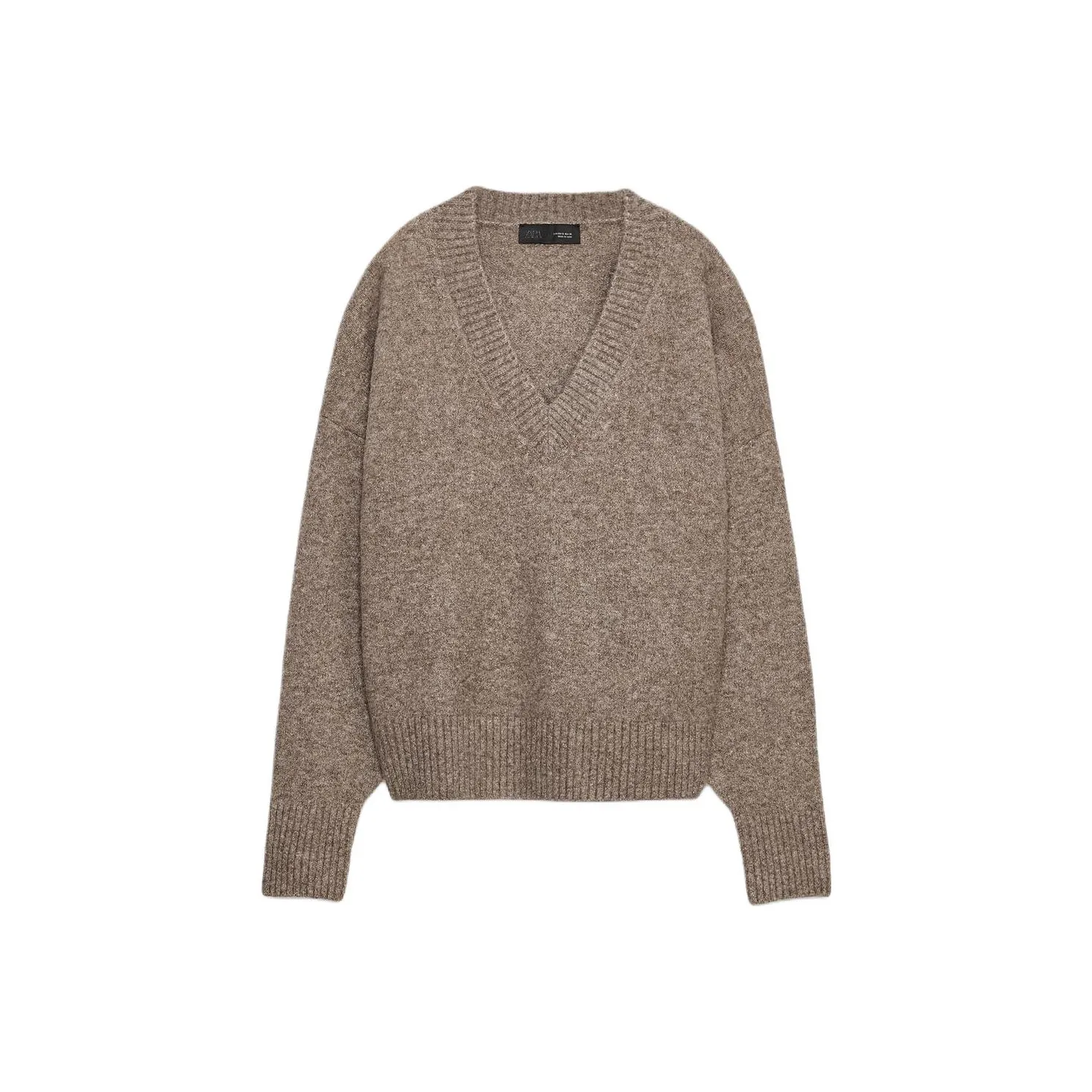 ZARA Зебра с принтом норковый женский свитер