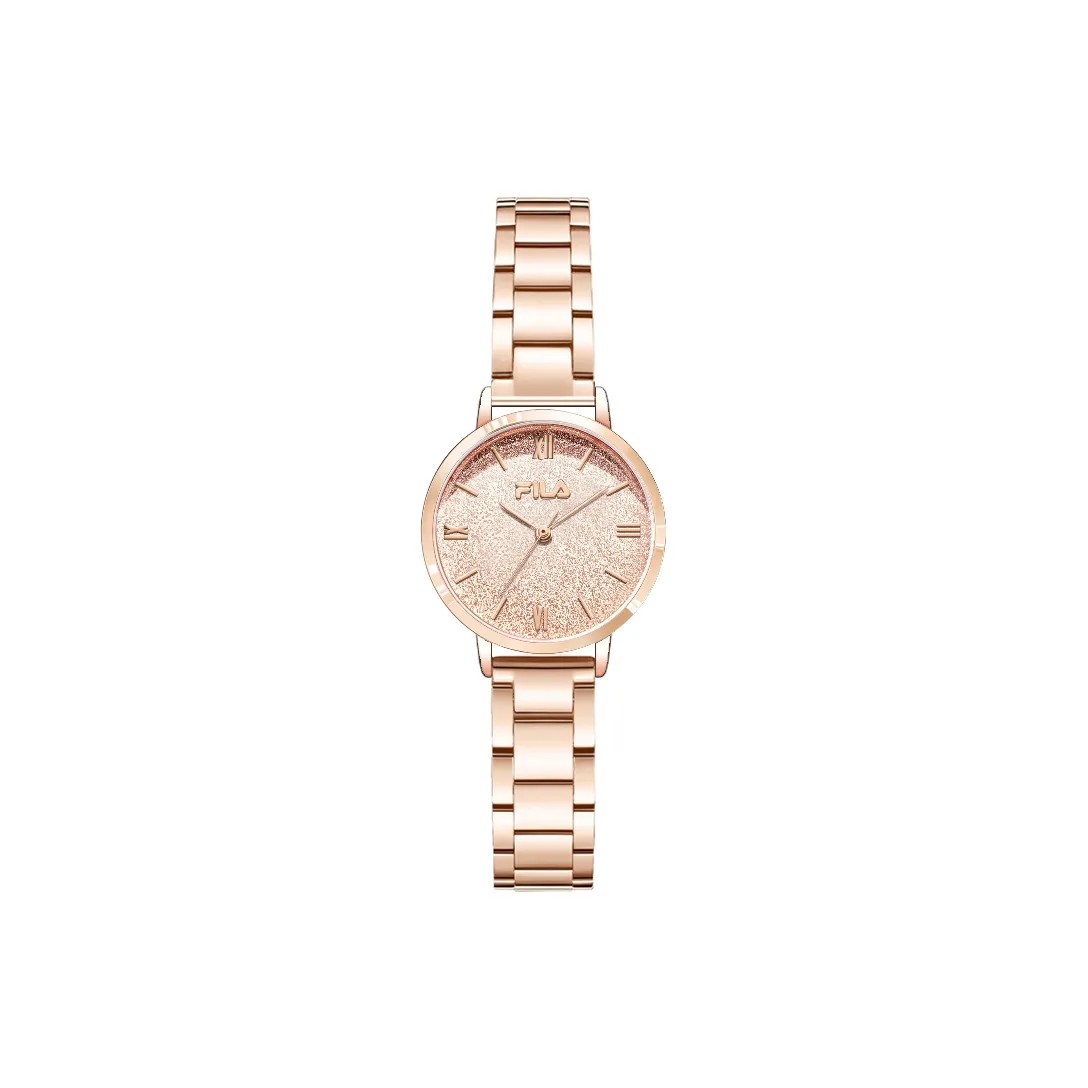 FILA Sparkling Star Collection Кварцевые часы Стальной ремешок Розовый циферблат Женские часы
