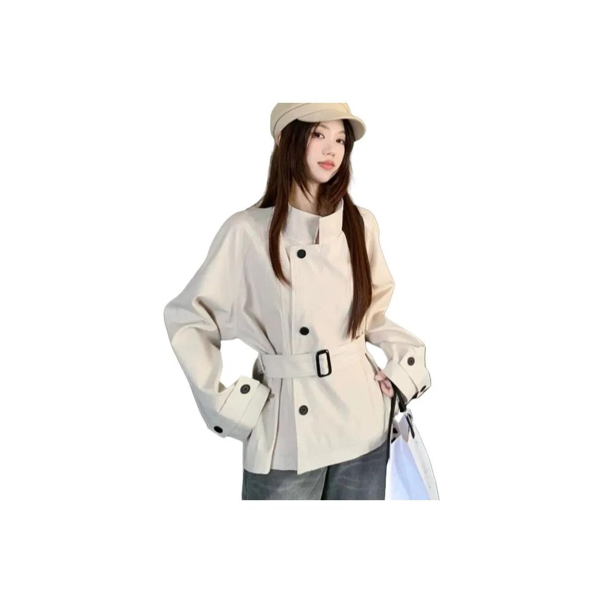 LANMOU JA268 Khaki Женский тренч