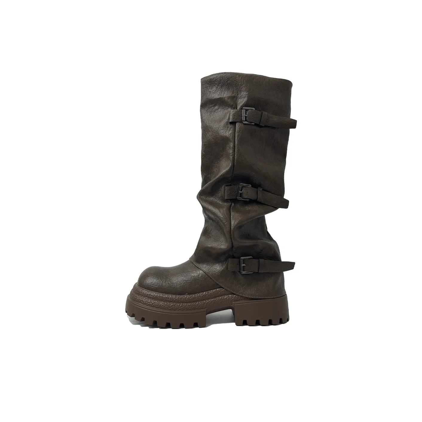 Lanza Женские высокие сапоги на каблуке коричневые