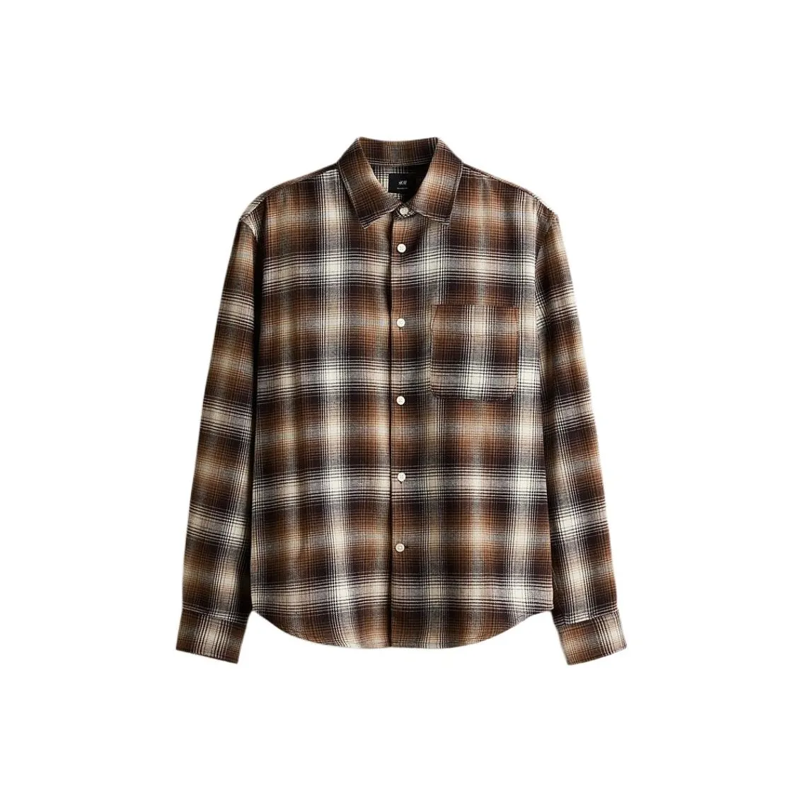 H M Коричневый Клетчатый Мужские Рубашки