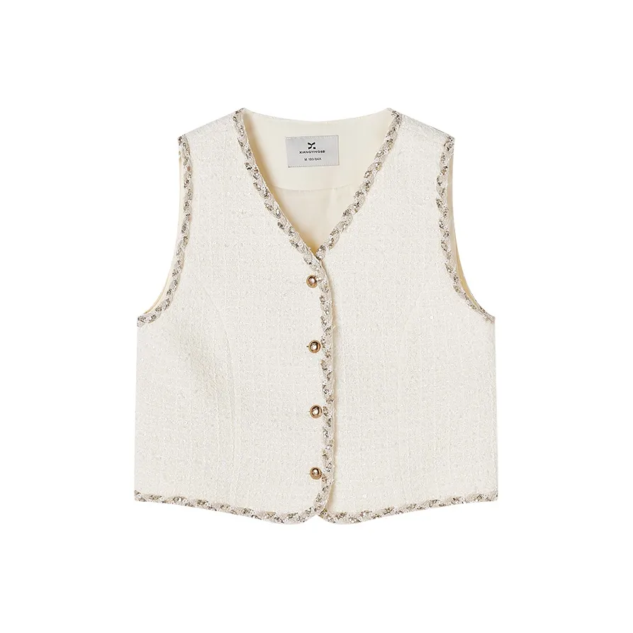 XIANGYING Цапельно-белый Женский жилет