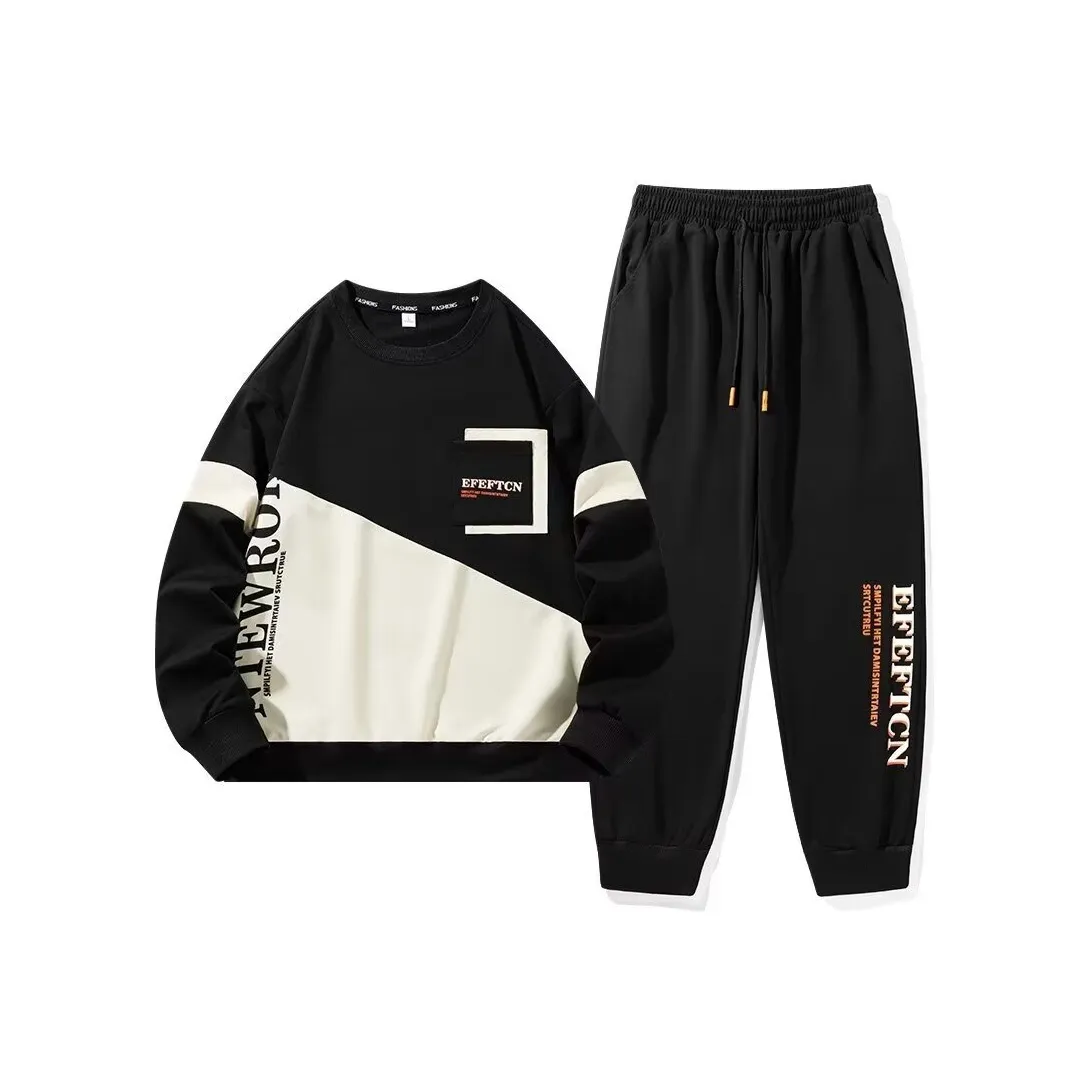 NRXX Мужская одежда Повседневная спортивная одежда Осенняя Длинный рукав Круглый вырез С принтом Универсальный Стильный Мужская