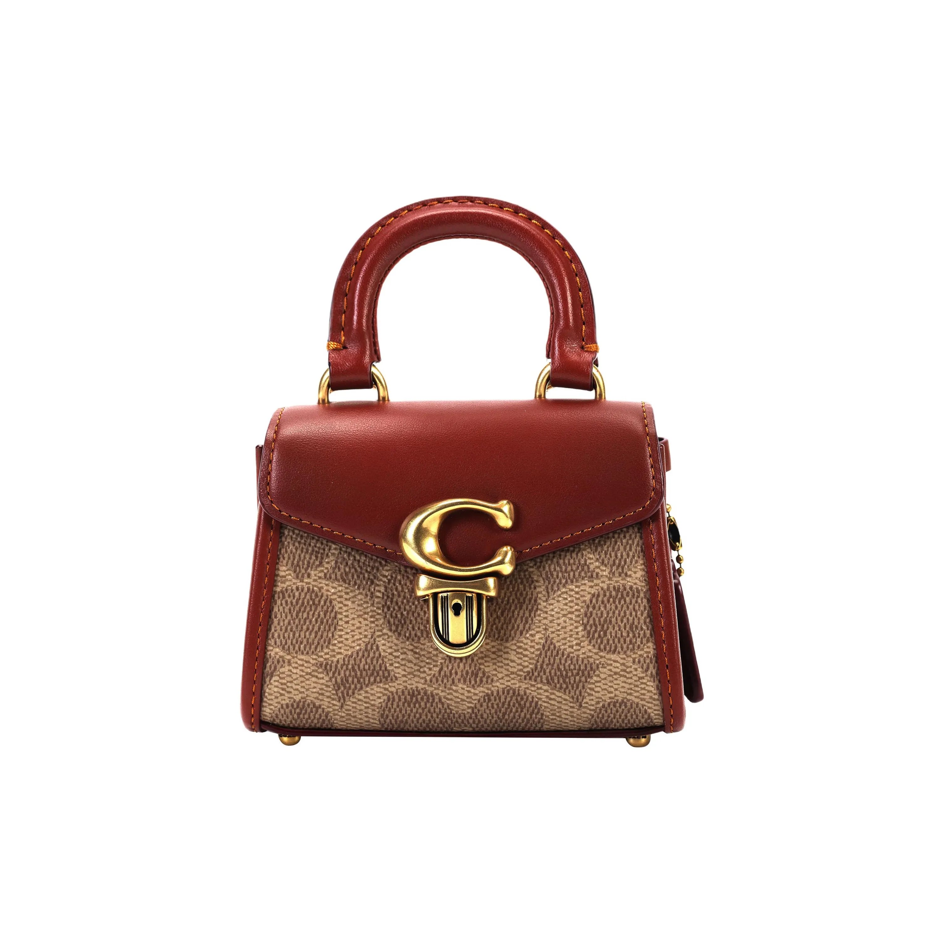 COACH Sammy Холст и Кожа Сумка Lady Dior Сумка Мини Женская Хаки и Коричневый