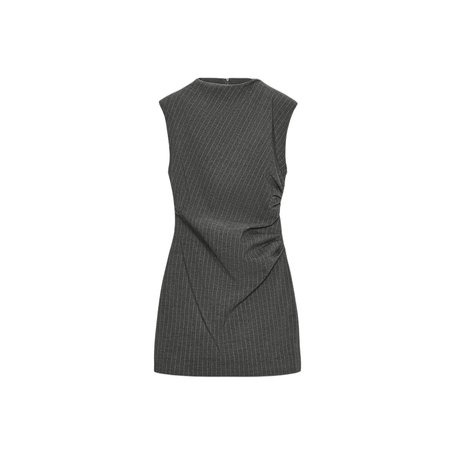 ZARA Платья без рукавов для женщин угольно-серого цвета