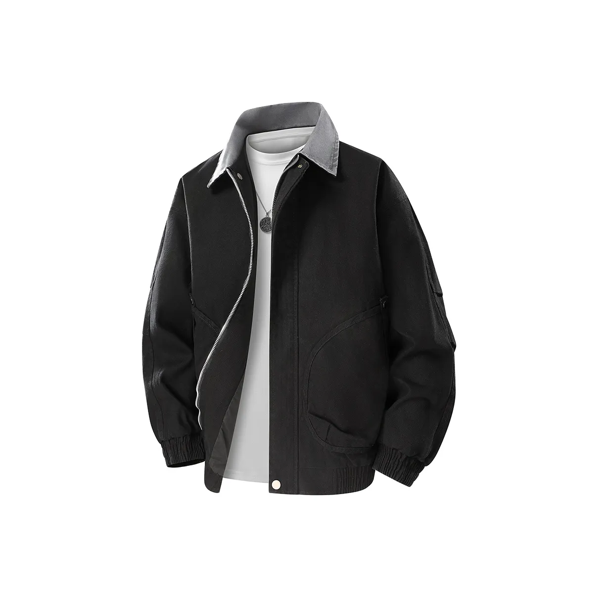 PGNC Универсальный Весенний Осенний Пальто с Отложным Воротником Мужской Большой Размер Топ Мужской