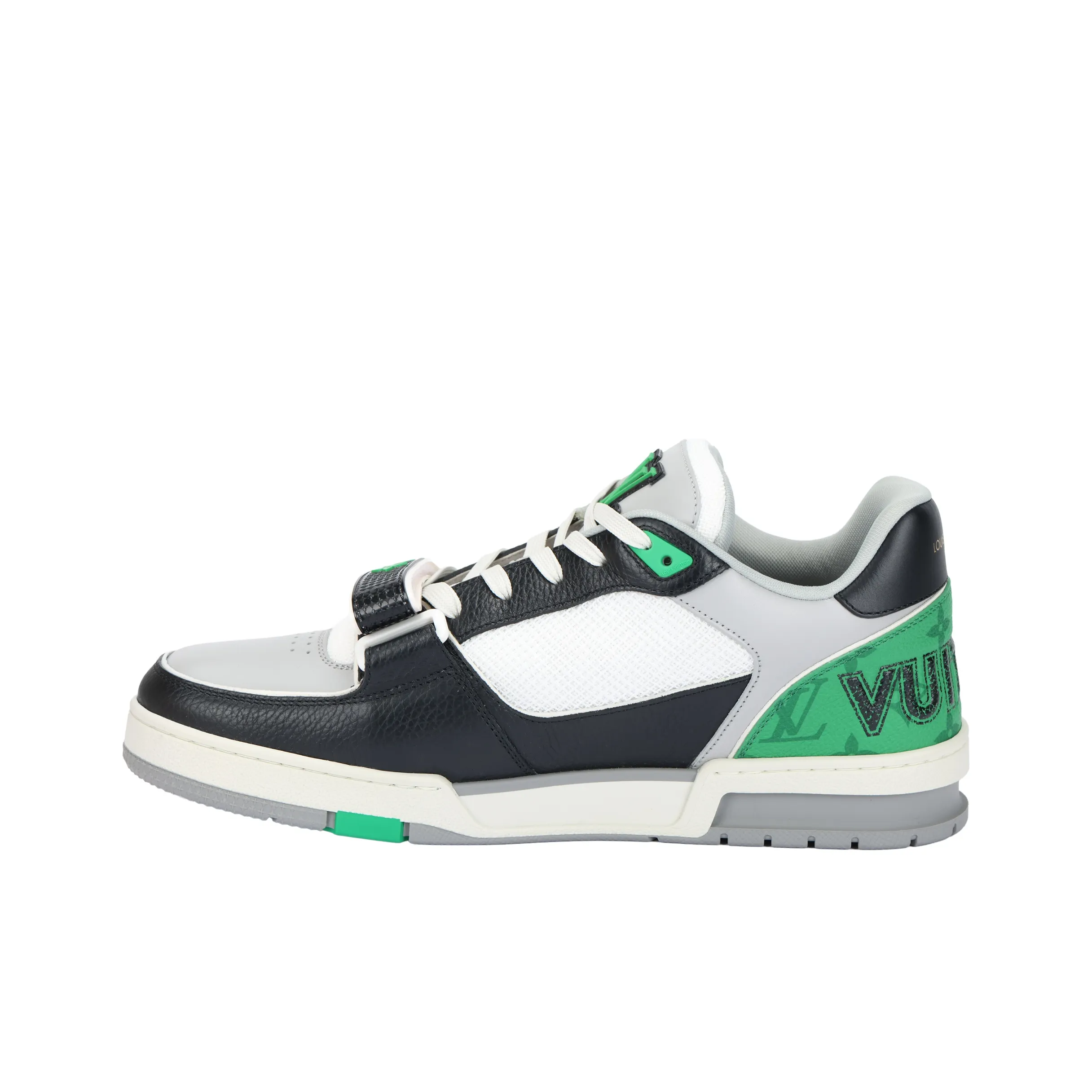 LOUIS VUITTON Trainer Skateboard Shoes Men Low Top Black Green White