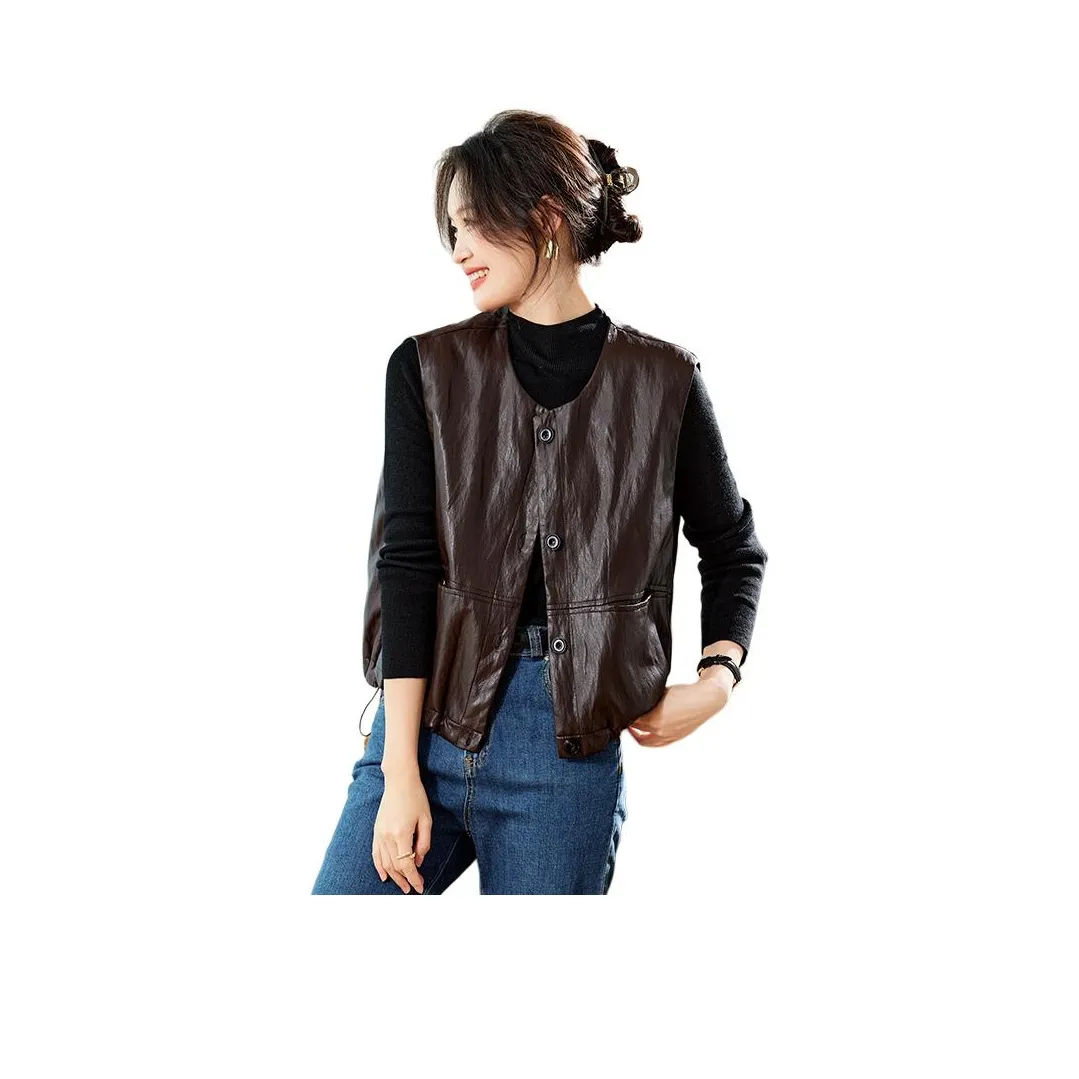 H YXIANG Кожа Куртка Женская