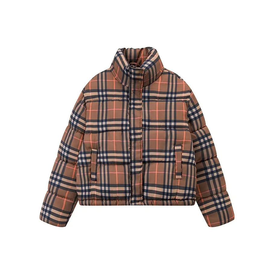 SNZX Клетка Укороченный Пуховик Женские Пуховики (Пуфы)