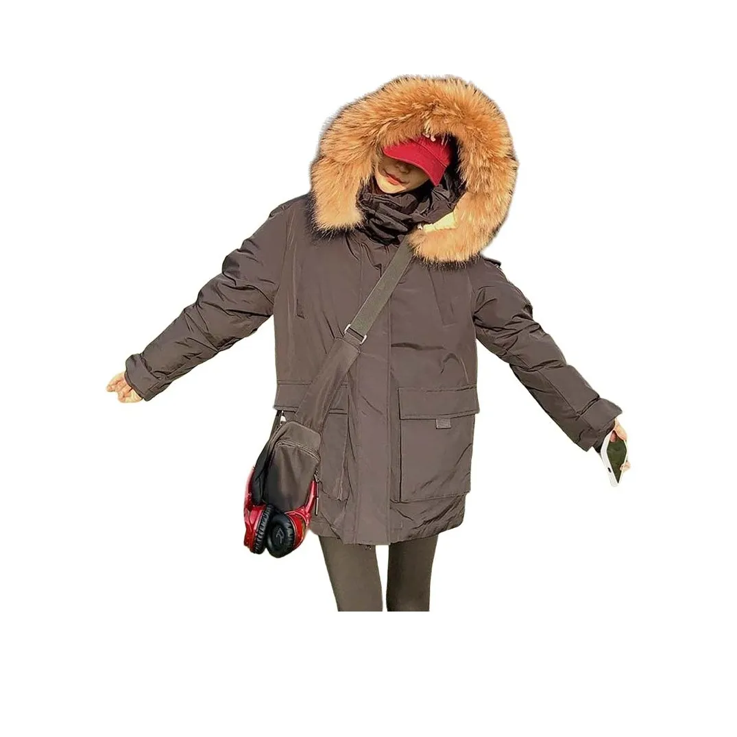 ZVJH Черный с искусственной шерстью ожерелье-чокер унисекс пуховики (пуховики)