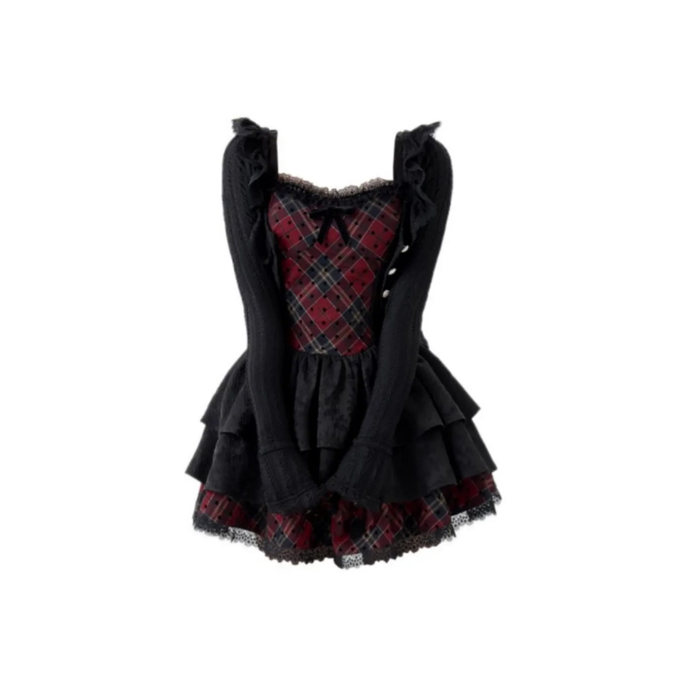 GRAYISMOON Кардиган + Платье Женское Слиплатье