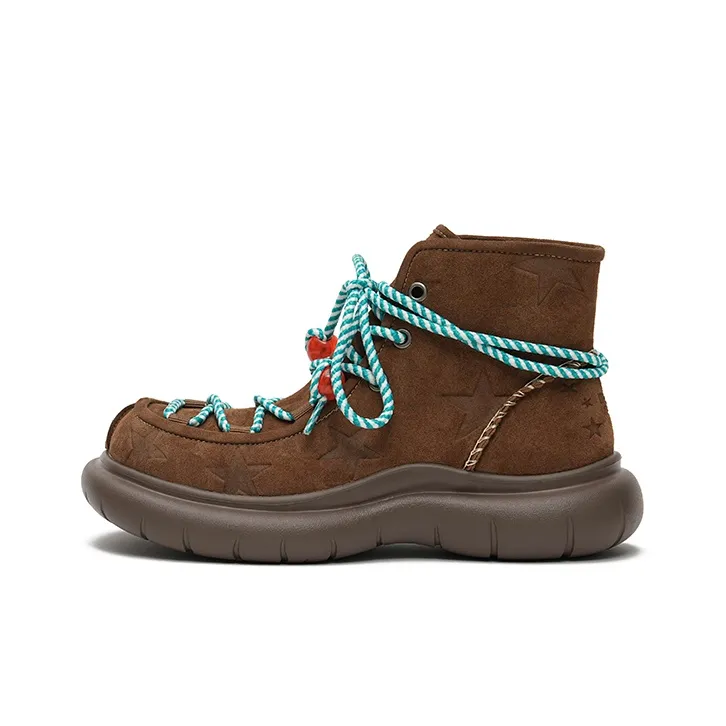 MASOOMAKE Ankle Boots Women's Black Tungsten Caramel Elephant Gray Leather Pink