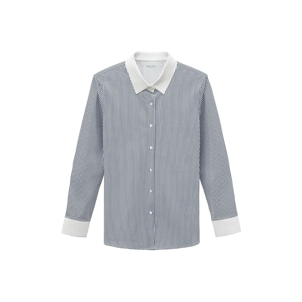 DEGRE ZERO Черный Белый Полоска Женские Рубашки