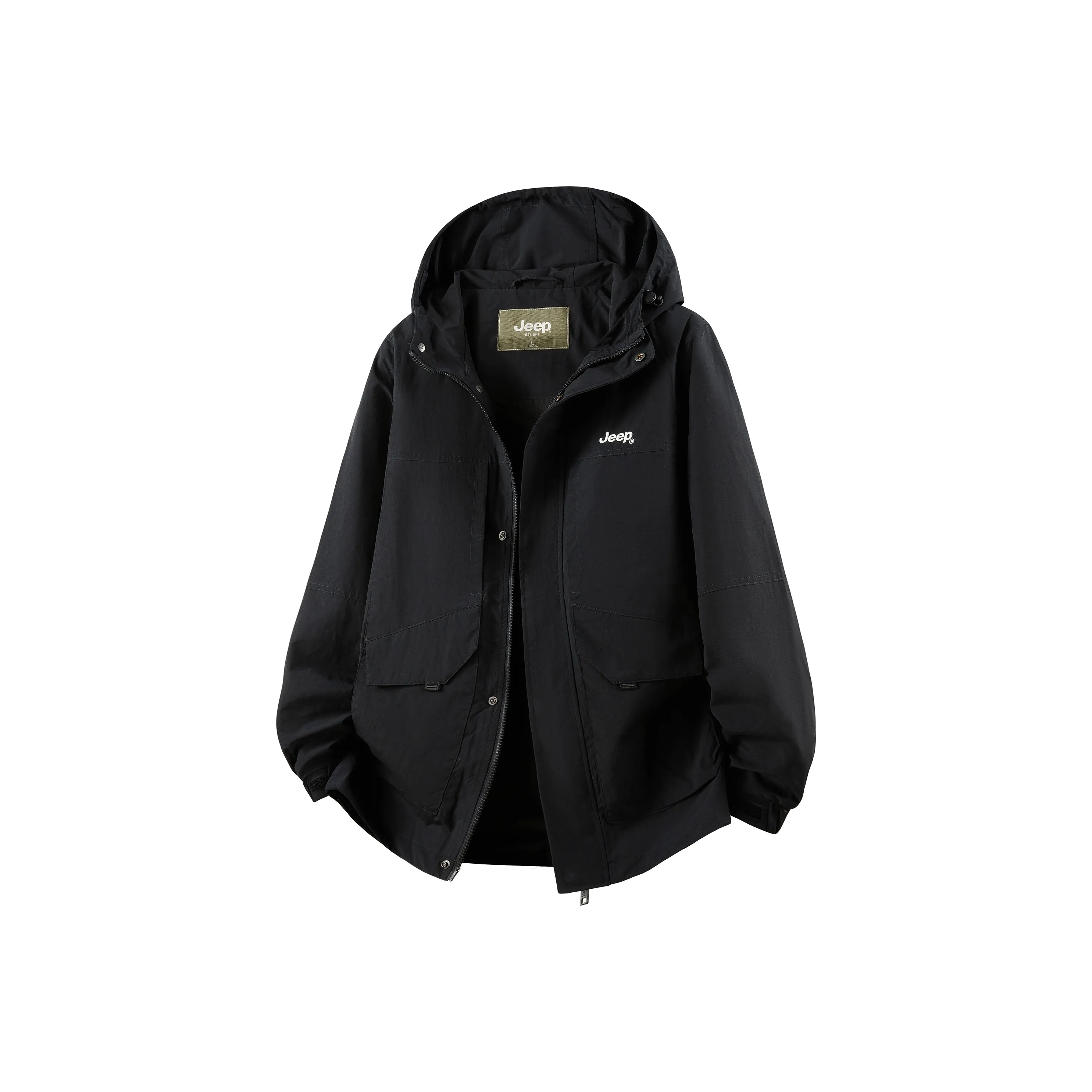 JEEP Pure Black Unisex Trench