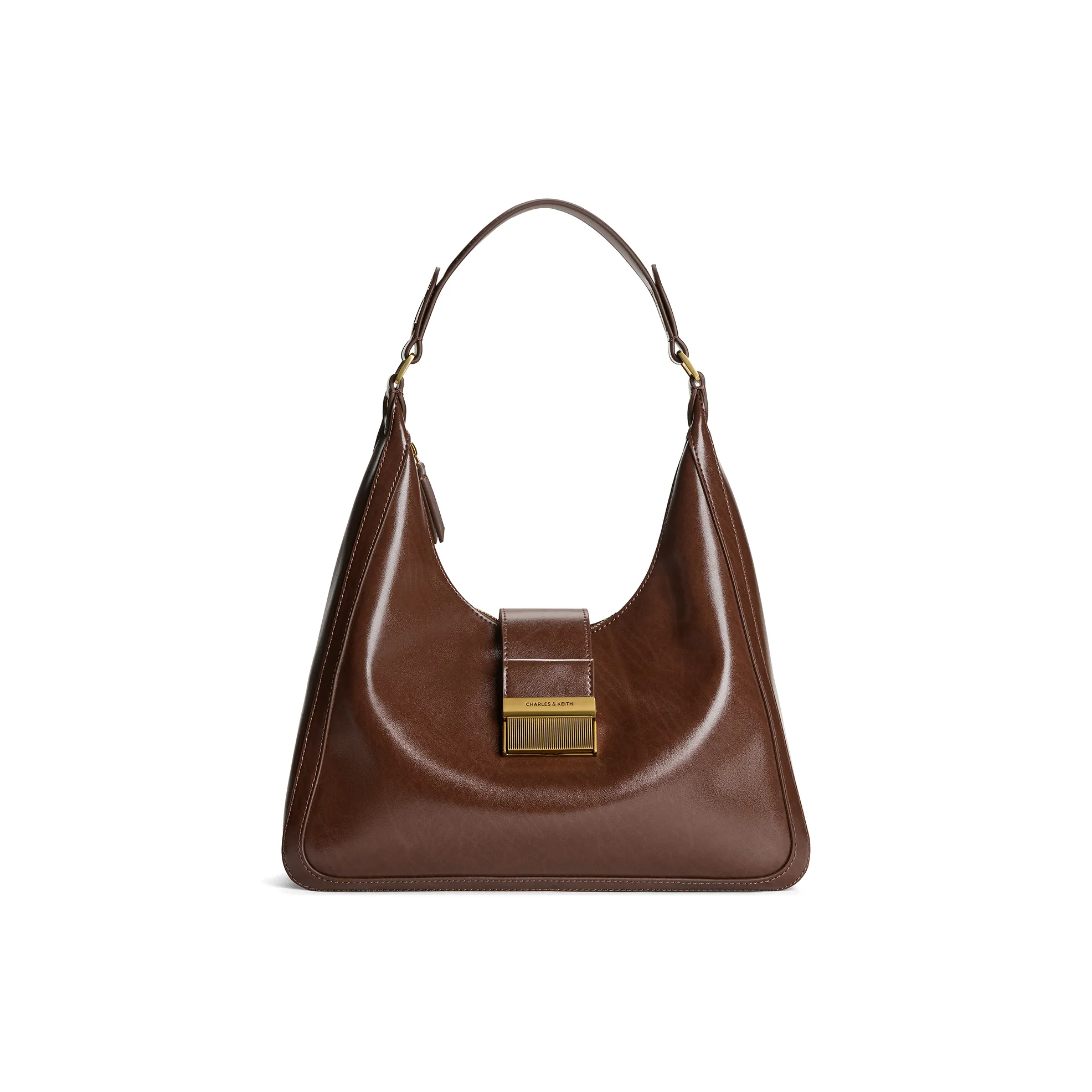 CHARLES KEITH ПУ (полиуретан) Сумка через плечо Большая Женская Темный Мох Темный Зеленый Мох Ириска Средний Умбер Темный Коричневый Темный Коричневый