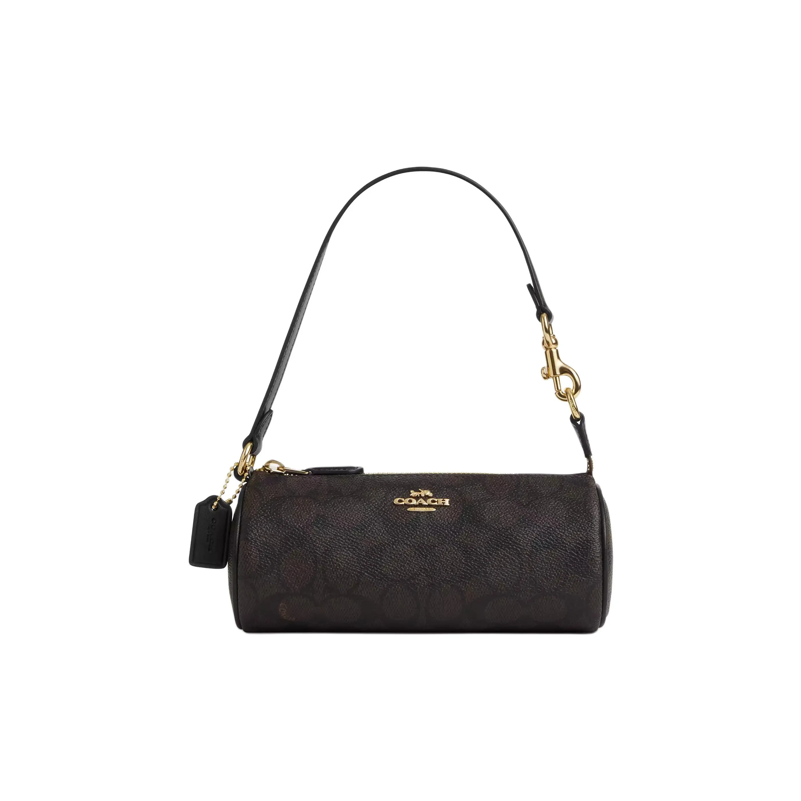 COACH Nolita ПВХ с кожаными вставками Сумка через плечо Маленькая Женская Темно-коричневая