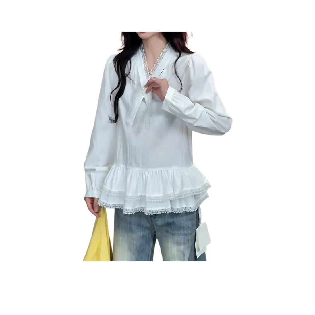 MORii Белая Рубашка Платье Женские Рубашки