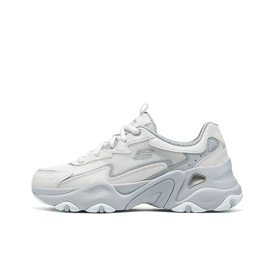 Skechers D'LITES 5,0 Высота Увеличивающие Низкие Кроссовки с Толстой Подошвой Женские Белые