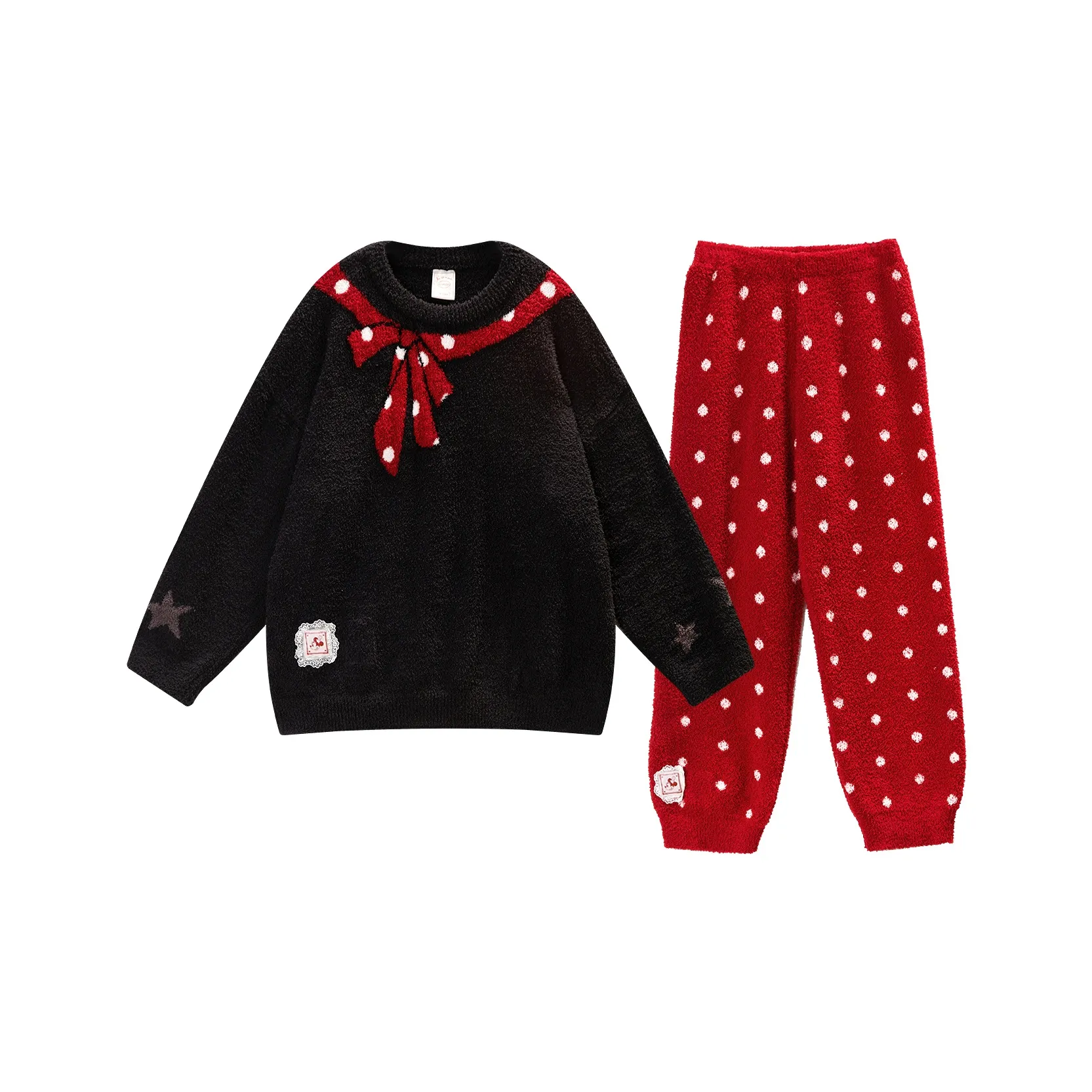 GUKOO x Disney Mickey Пижамный комплект Женские Красный Бежевый