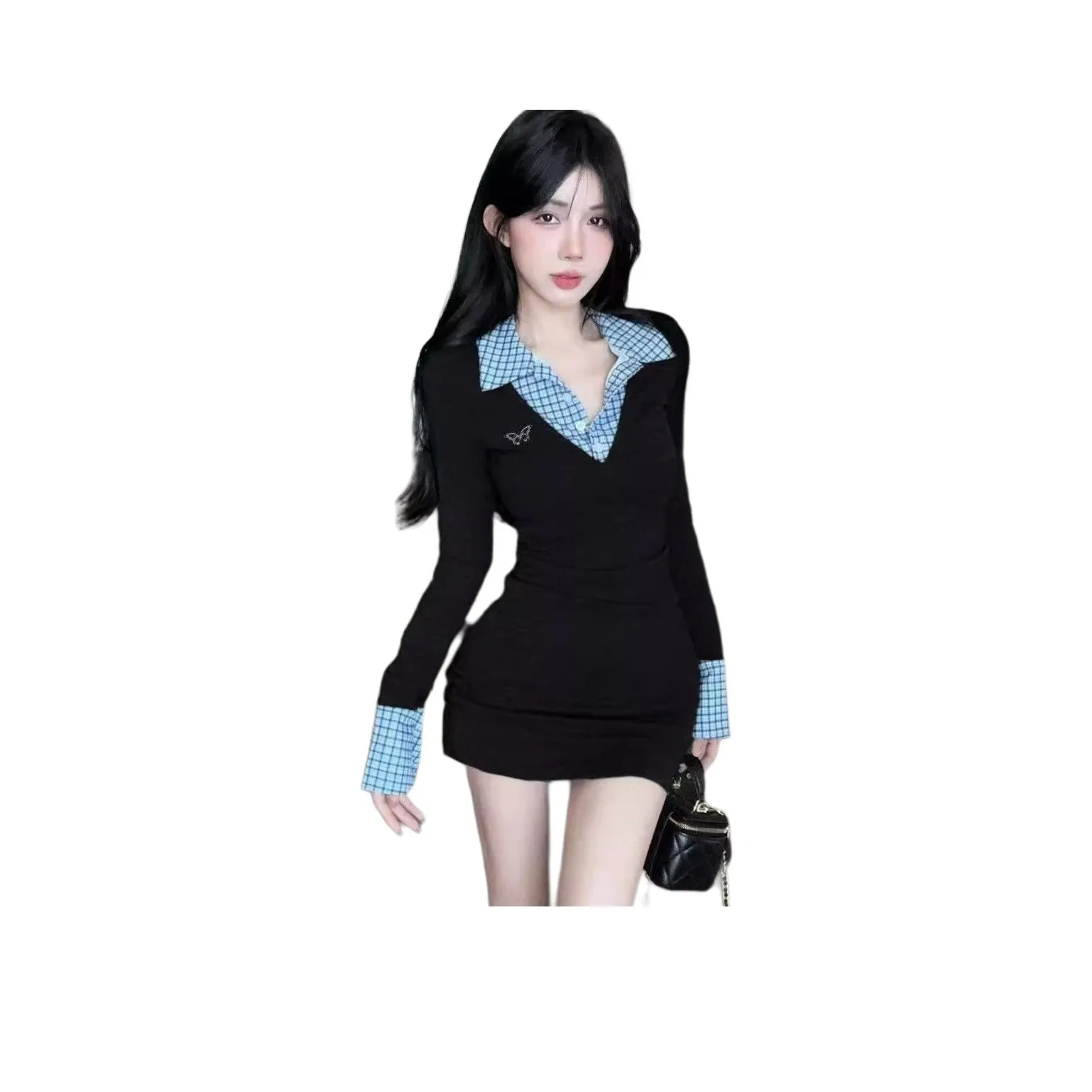 GIUHF Длинное платье с длинными рукавами женское